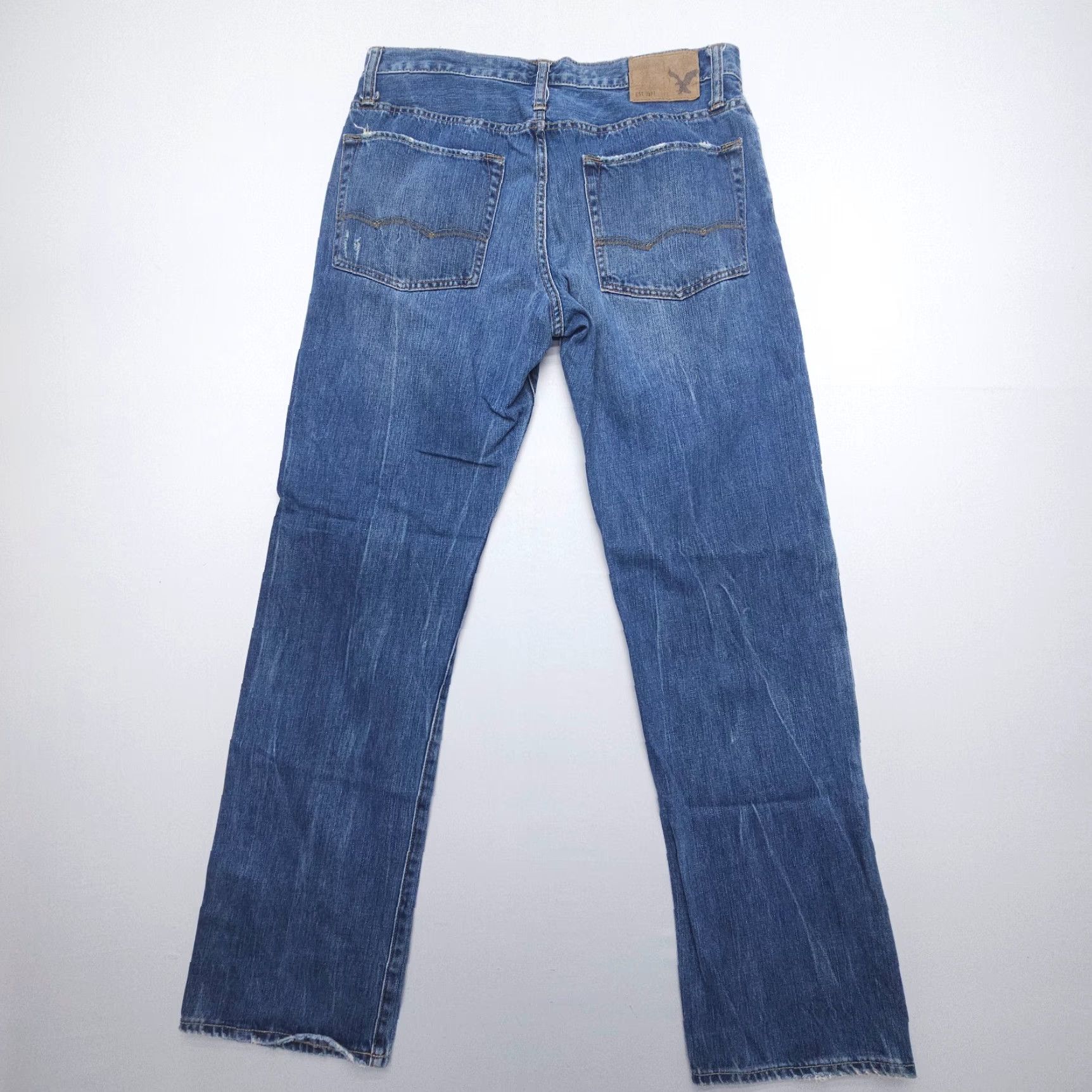 American Eagle Outfitters VINTAGE American Eagle Outfitters Jeans Mens 32 x 34 Relaxed Straight Denim Dark Wash Blue 5-Pocket Design Solid Variety Size US 32 / EU 48 - 2 Thumbnail