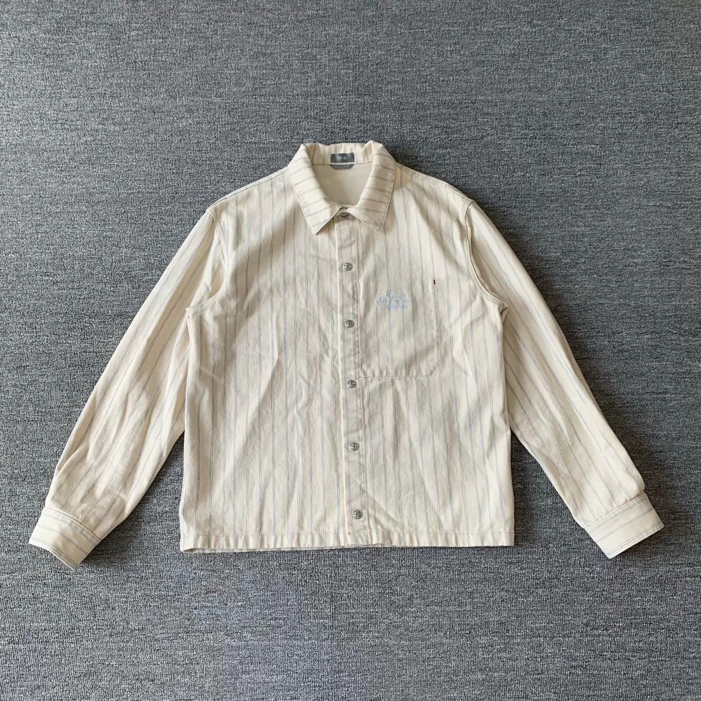 Dior Beige Striped Long Sleeve Button-Up Shirt Size US S / EU 44-46 / 1 - 1 Thumbnail