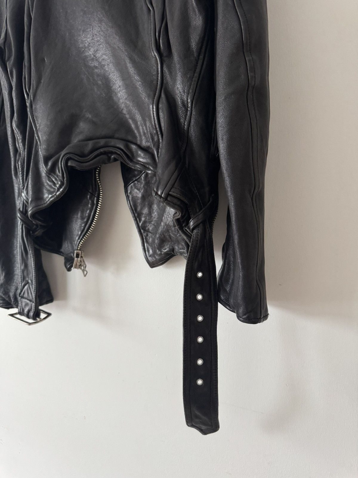 Maison MIHARA YASUHIRO Women Leather Biker Jacket Size XS / US 0-2 / IT 36-38 - 7 Thumbnail