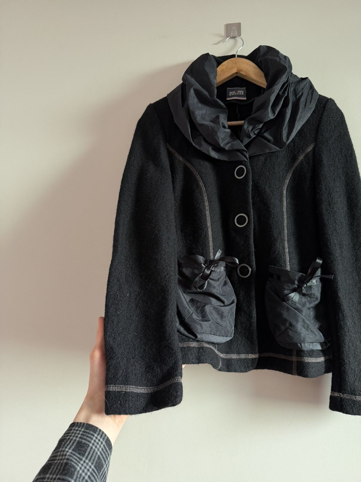 Jean Paul Gaultier Jean Paul Gaultier Wool Jacket with Nylon Panels Size M / US 6-8 / IT 42-44 - 4 Thumbnail