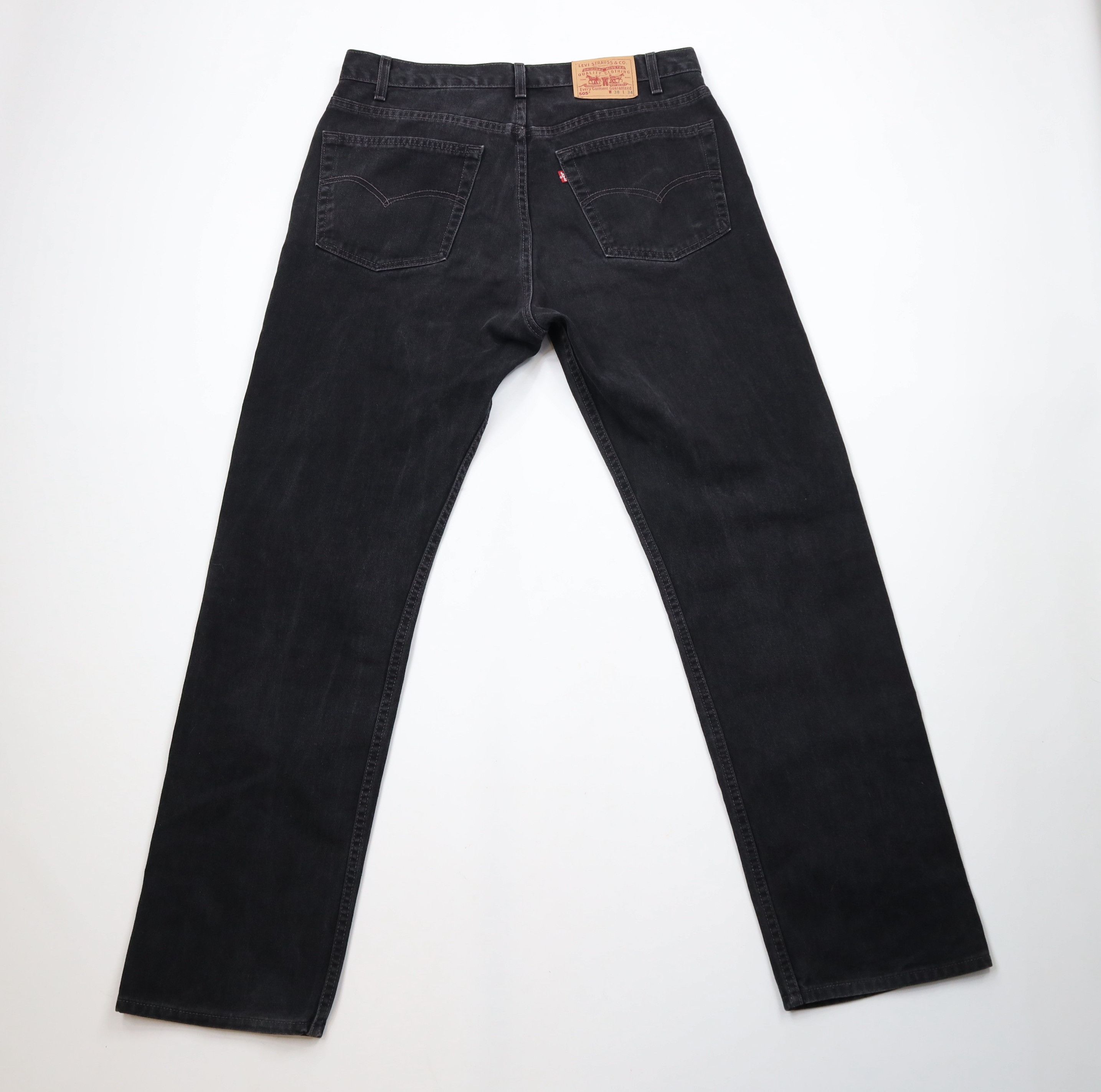 Levi's Vintage Y2K 2000 Levis 505 Regular Fit Denim Jeans Black USA Size US 36 / EU 52 - 9 Thumbnail