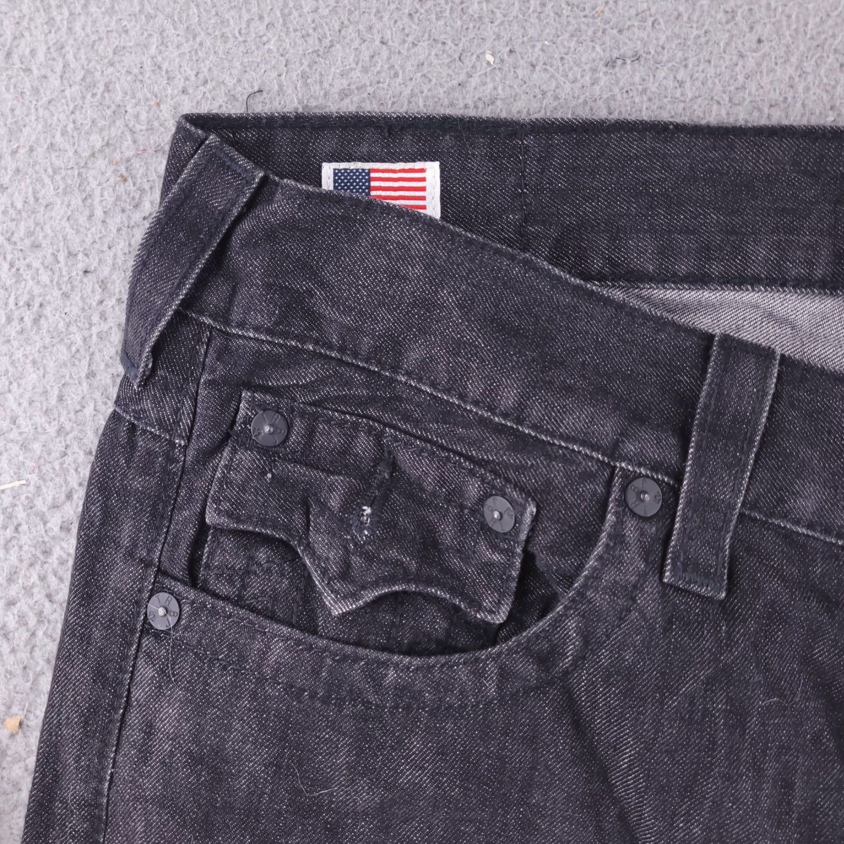 True Religion VINTAGE True Religion Jeans Mens 36x33 Black Ricky Black Denim Pants Relaxed Flap Size US 36 / EU 52 - 7 Thumbnail