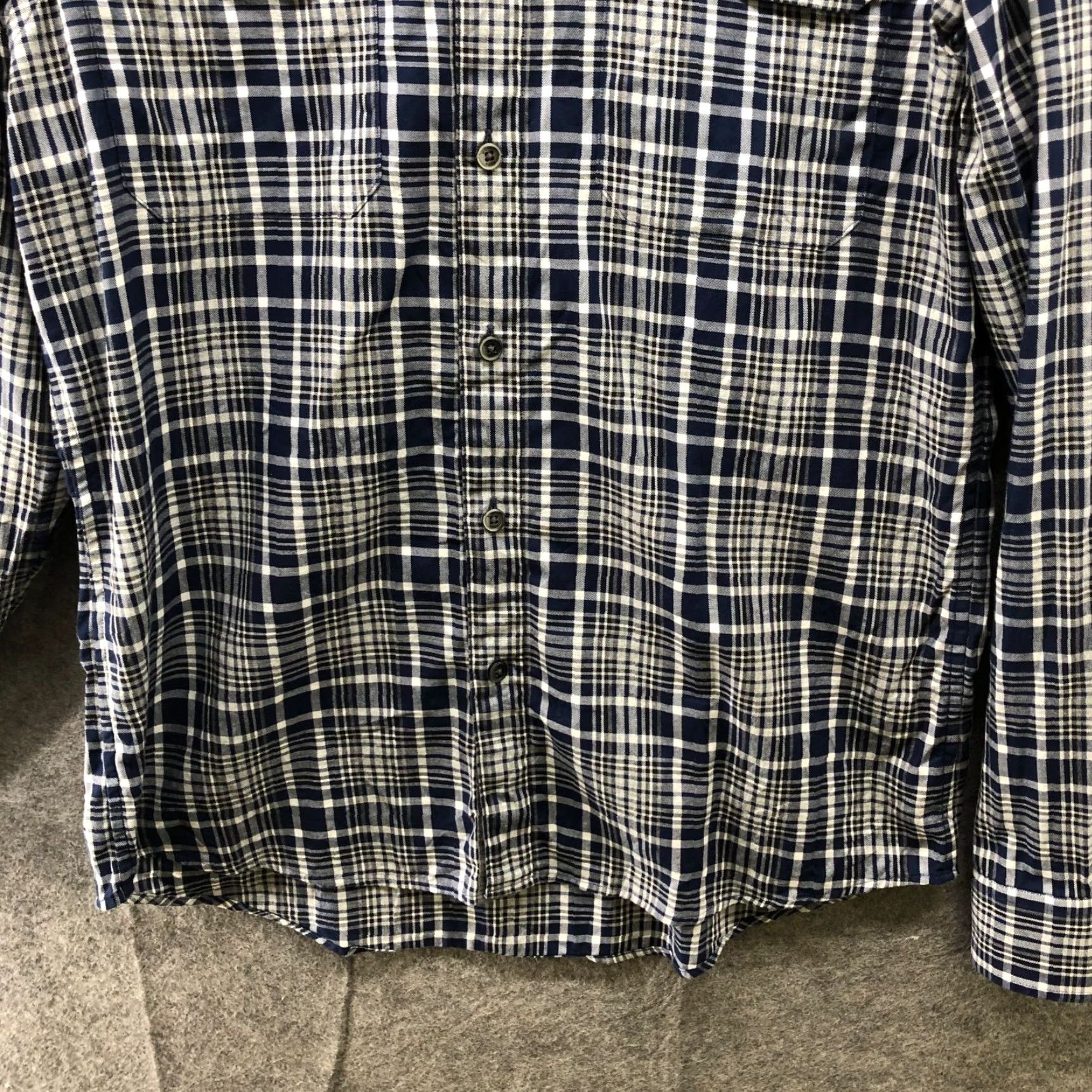 Michael Kors Michael Kors Shirt Mens M Long Sleeve Tailored Fit Plaid Blue Gray Cotton Button-Up Casual Workwear Size US M / EU 48-50 / 2 - 4 Thumbnail