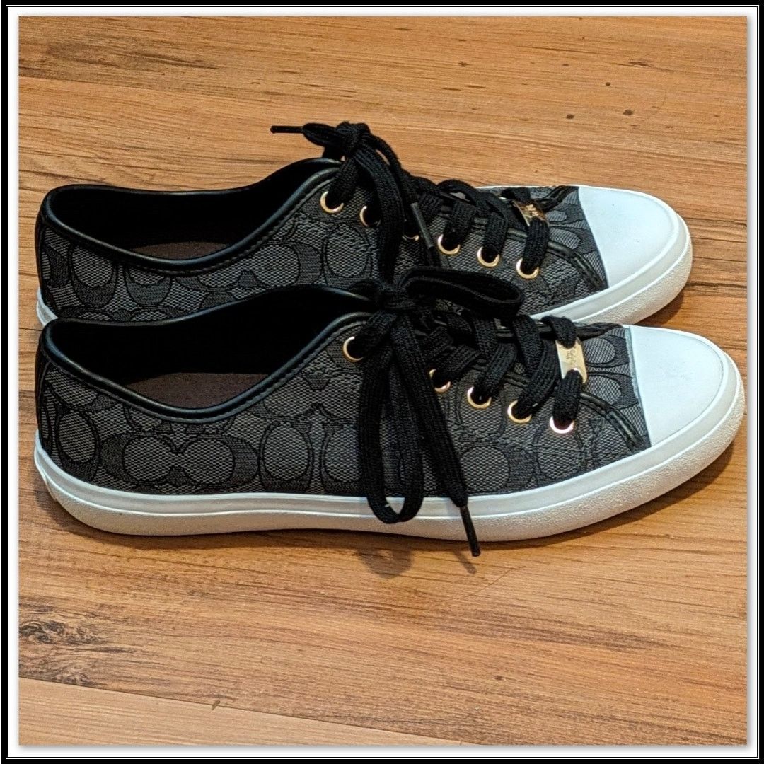 Coach COACH Empire Monogram Shoes Black Gray Sneakers Women 9.5 Grailed