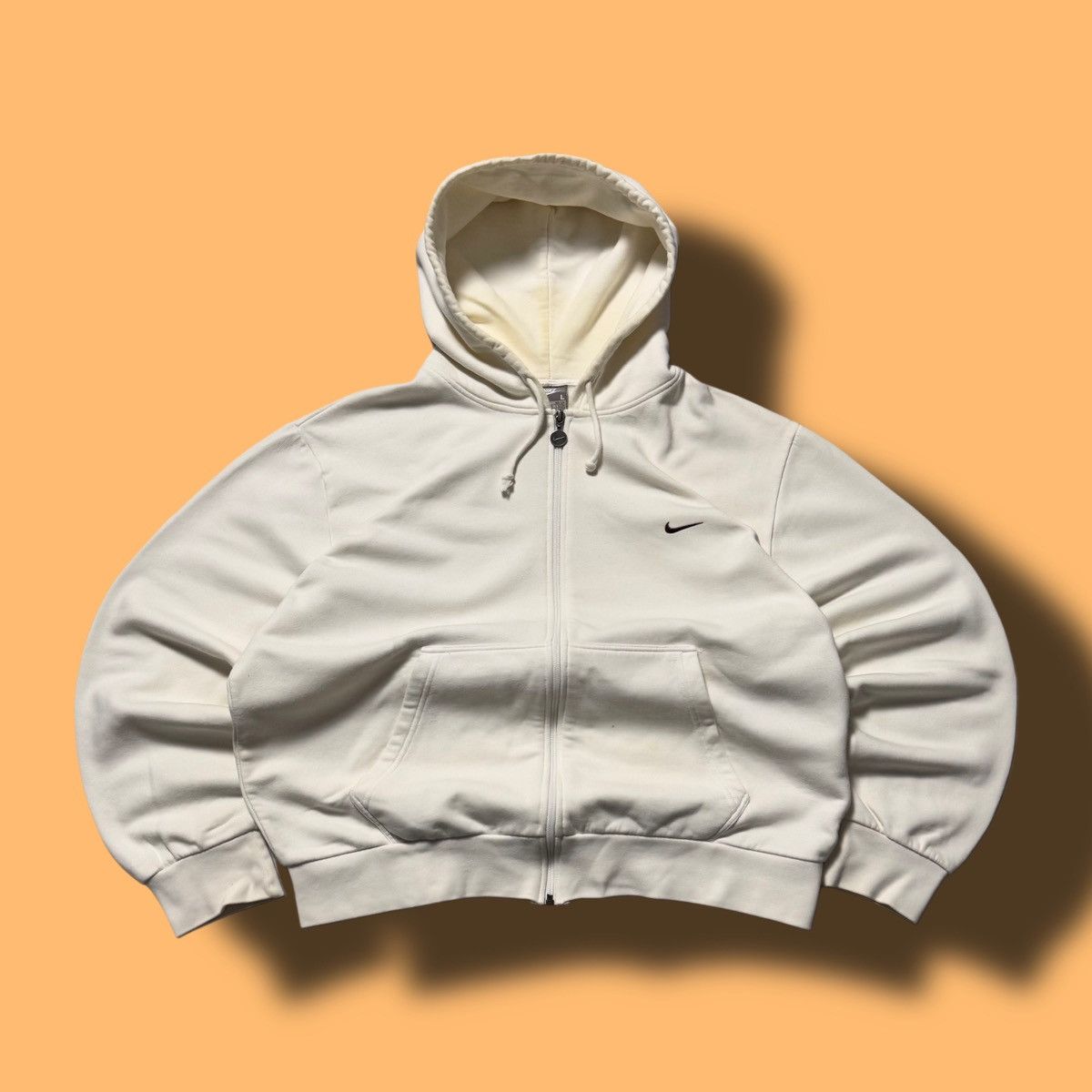 Nike × Vintage 00s Nike Vintage Mini Swoosh Oversize Zip Hoodie Y2K Size US L / EU 52-54 / 3 - 1 Thumbnail