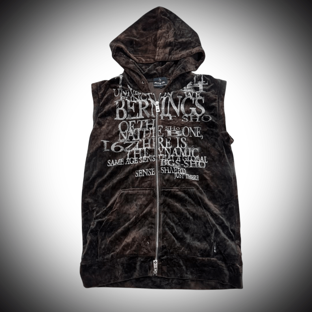 BERNINGS SHO 🔥 RARE! VINTAGE BERNING SHO VELVET SLEEVELESS HOODIE Size US L / EU 52-54 / 3 - 1 Thumbnail