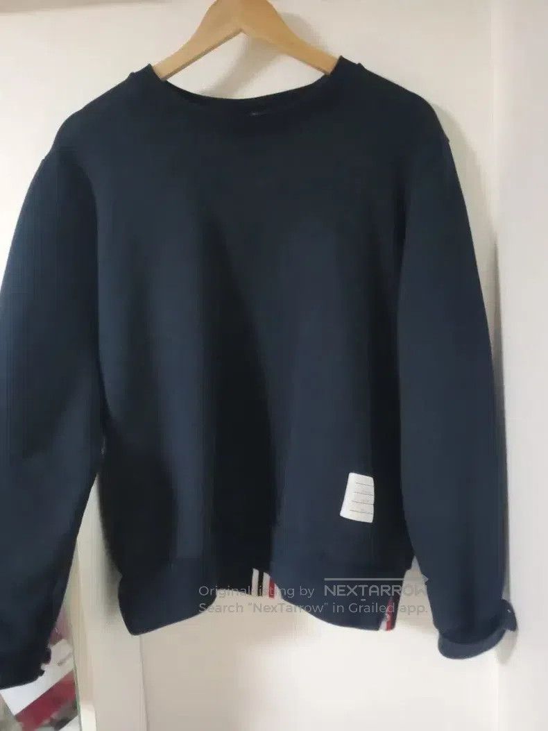 Thom Browne Thom Browne Navy blue three-stripe sweatshirt Size US M / EU 48-50 / 2 - 2 Thumbnail