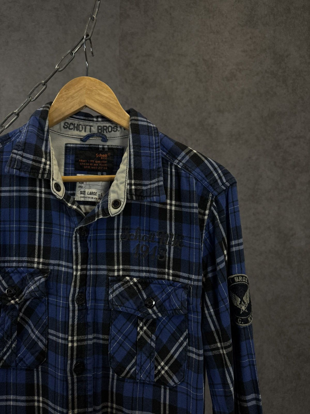 Schott Schott flannel designer shirt Size US M / EU 48-50 / 2 - 2 Thumbnail