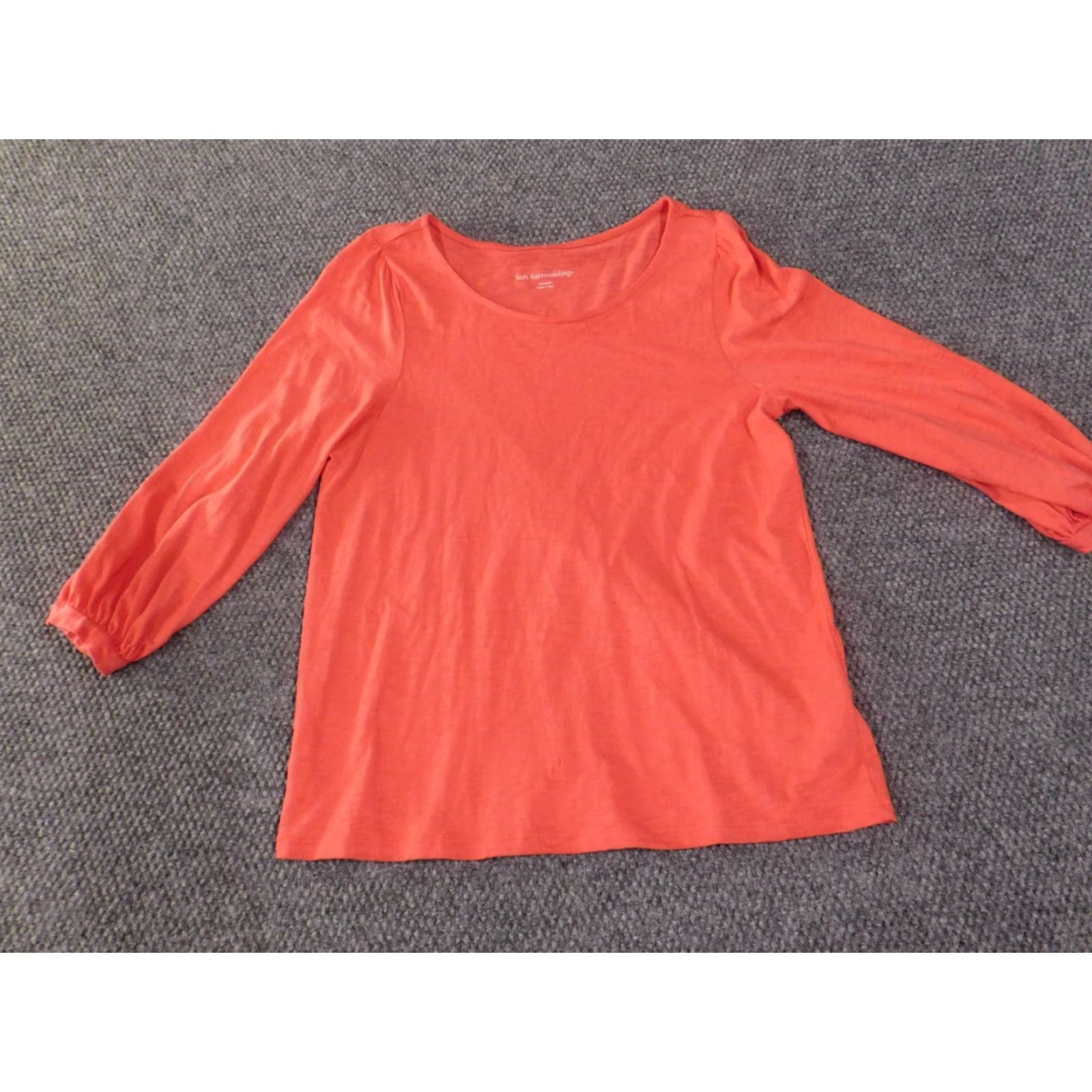 Soft Surroundings Soft Surroundings Blouse Shirt Women M Pink Cotton Knit Solid Round Neck Pullover Casual Modern Basic Pattern/Style Size M / US 6-8 / IT 42-44 - 5 Thumbnail