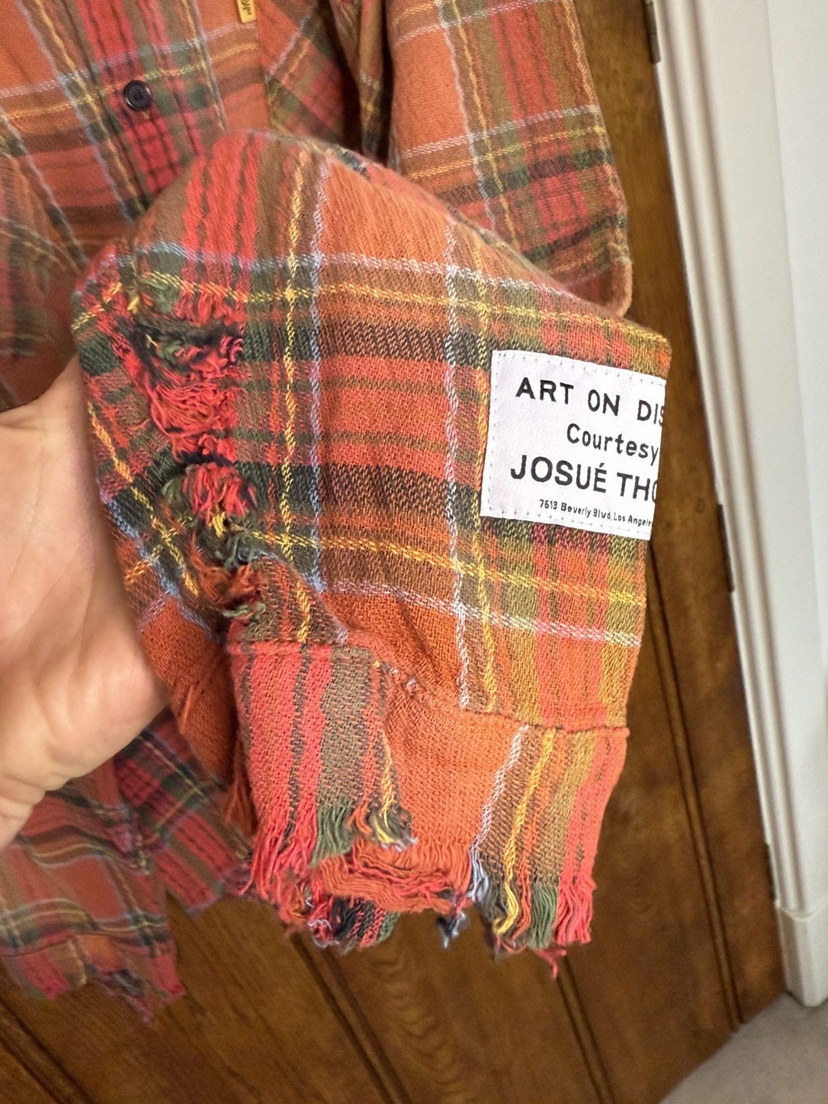 Gallery Dept. Gallery Dept Marley Distressed Checked Cotton-Flannel Shirt Size US XL / EU 56 / 4 - 12 Thumbnail