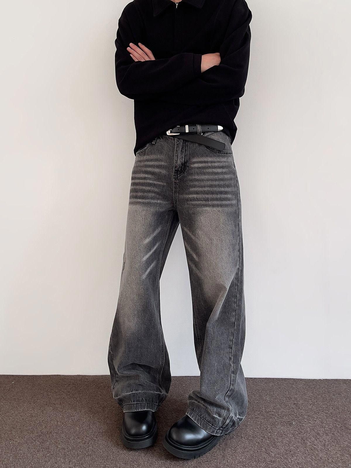 Gray Wide Leg Jeans