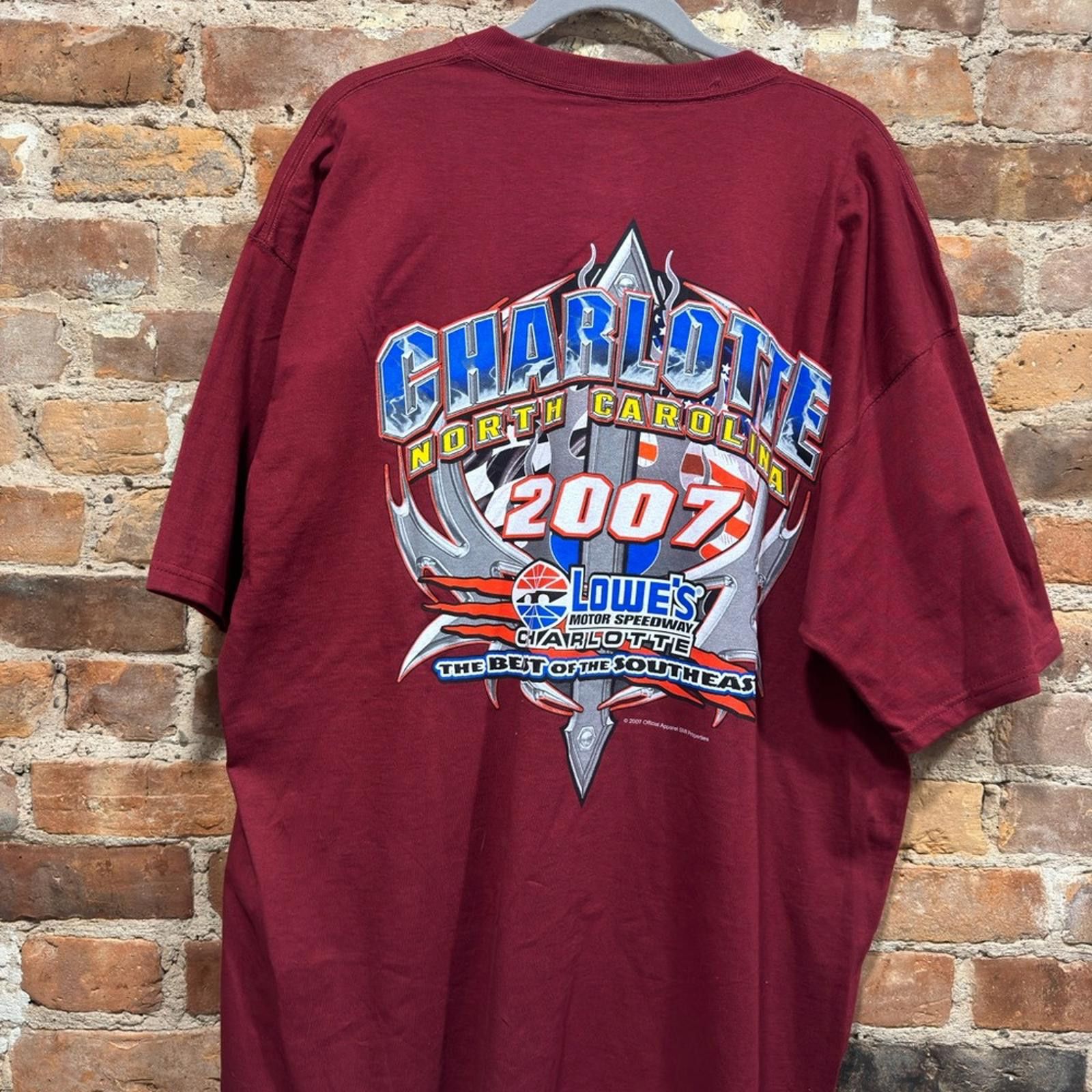 Fruit Of The Loom 2007 CHARLOTTE NORTH CAROLINA SPEEDWAY T-SHIRT Size US XXL / EU 58 / 5 - 6 Thumbnail