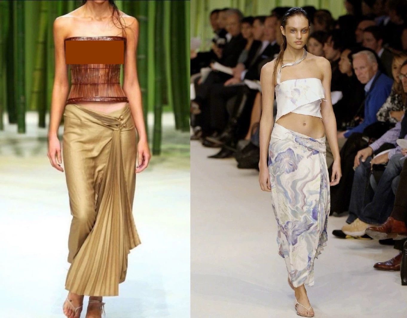 Issey Miyake Issey Miyake 2006 SS Bamboo corest Oil Paint Fan Dress 2 Size 26" / US 2 / IT 38 - 9 Thumbnail