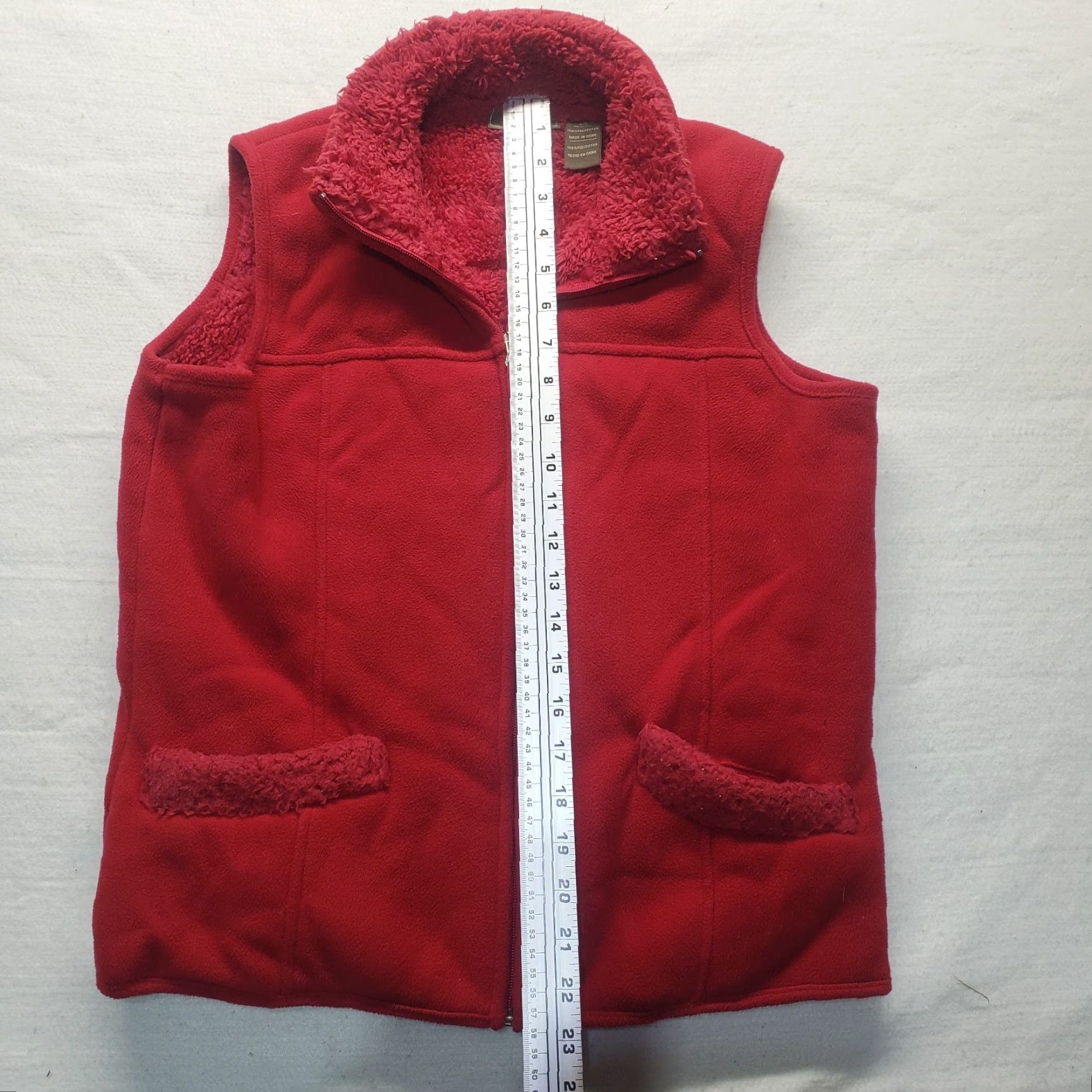 Vintage Jane Ashley Vest Womens PM Red Lightweight Fleece Zipper Petite Medium Sweater Size M / US 6-8 / IT 42-44 - 6 Thumbnail