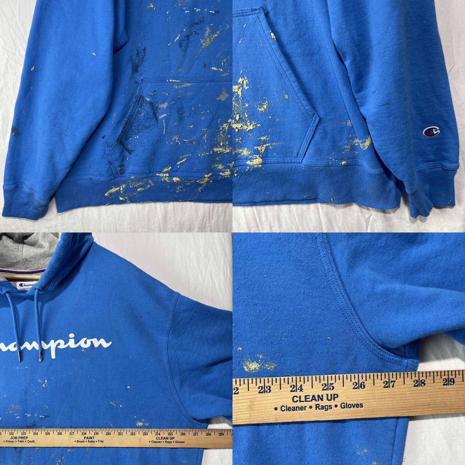 Champion Champion Hoodie Mens 2XL Blue Sweatshirt Fleece Long Sleeve Logo Sweater Size US XXL / EU 58 / 5 - 8 Thumbnail
