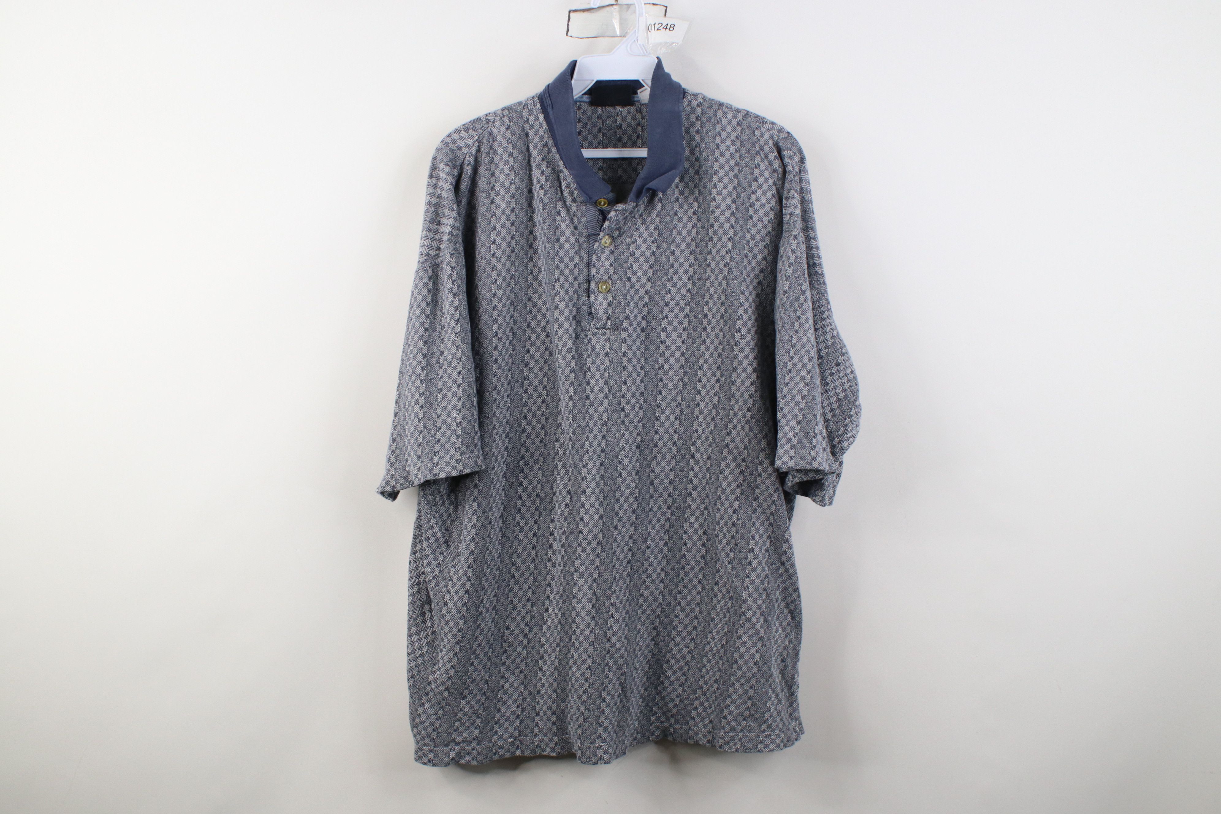 Vintage Vintage 90s Streetwear Checkered Knit Golf Polo Shirt Size US XL / EU 56 / 4 - 1 Thumbnail