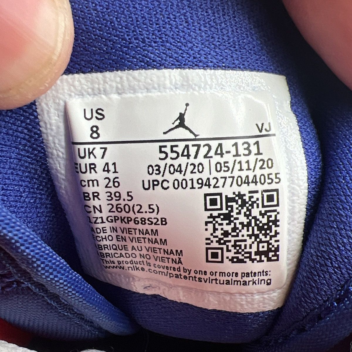 Nike Air Jordan 1 Mid white deep royal blue Size US 8 / EU 41 - 9 Thumbnail