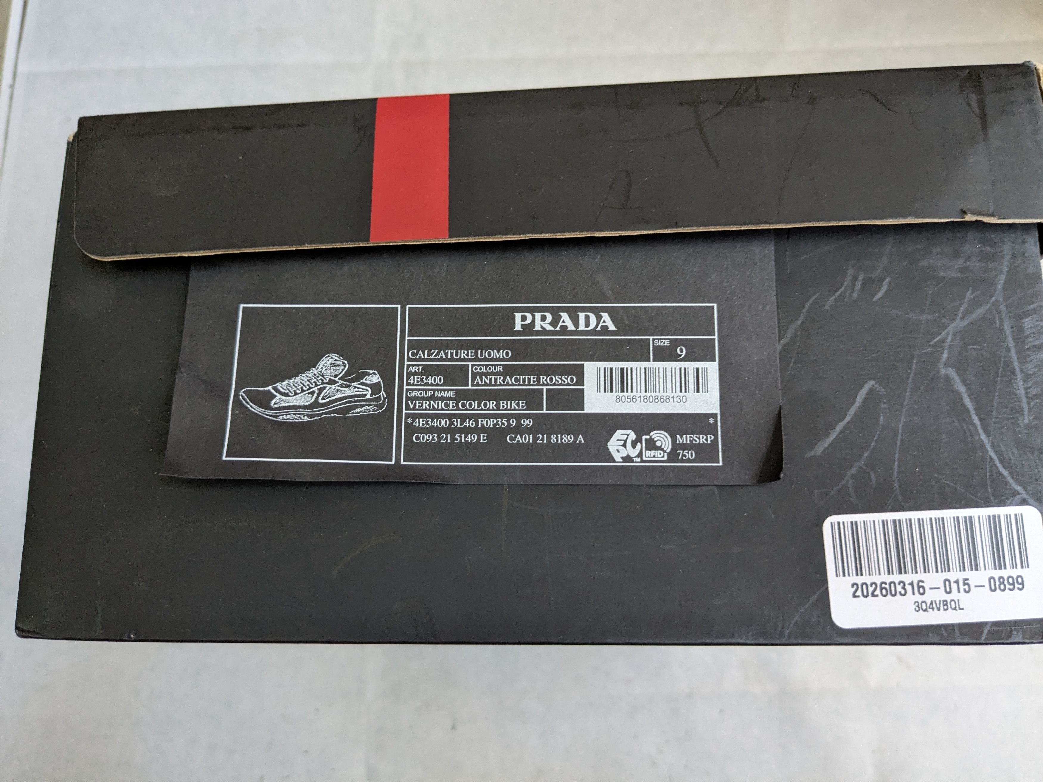 Prada Prada America's Cup Sneakers Gray Black Red Patent 10 Size US 10 / EU 43 - 19 Thumbnail