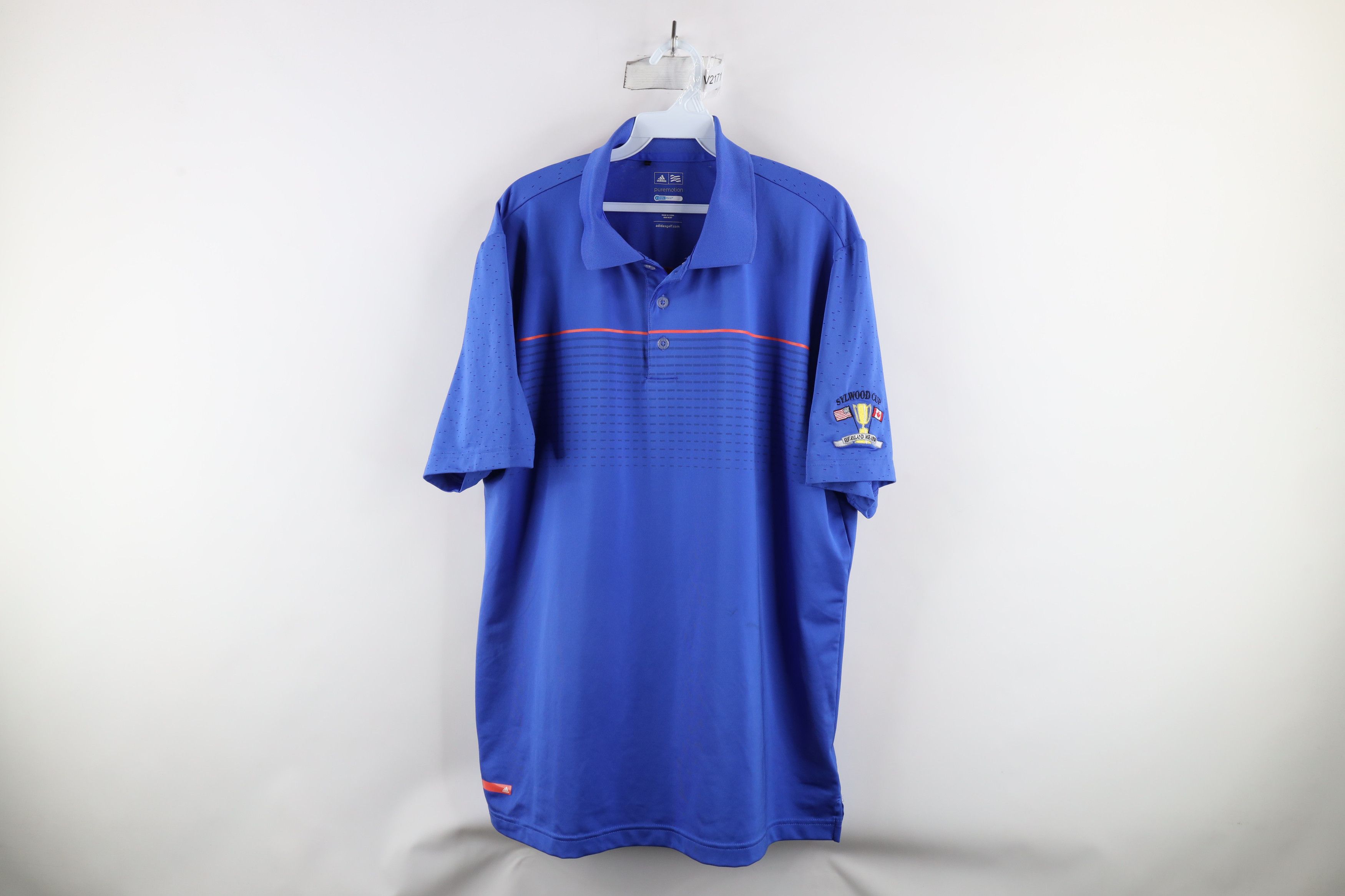 Adidas × Vintage Adidas Golf Sylwood Cup Highland Meadows Golfing Polo Blue Size US L / EU 52-54 / 3 - 1 Thumbnail