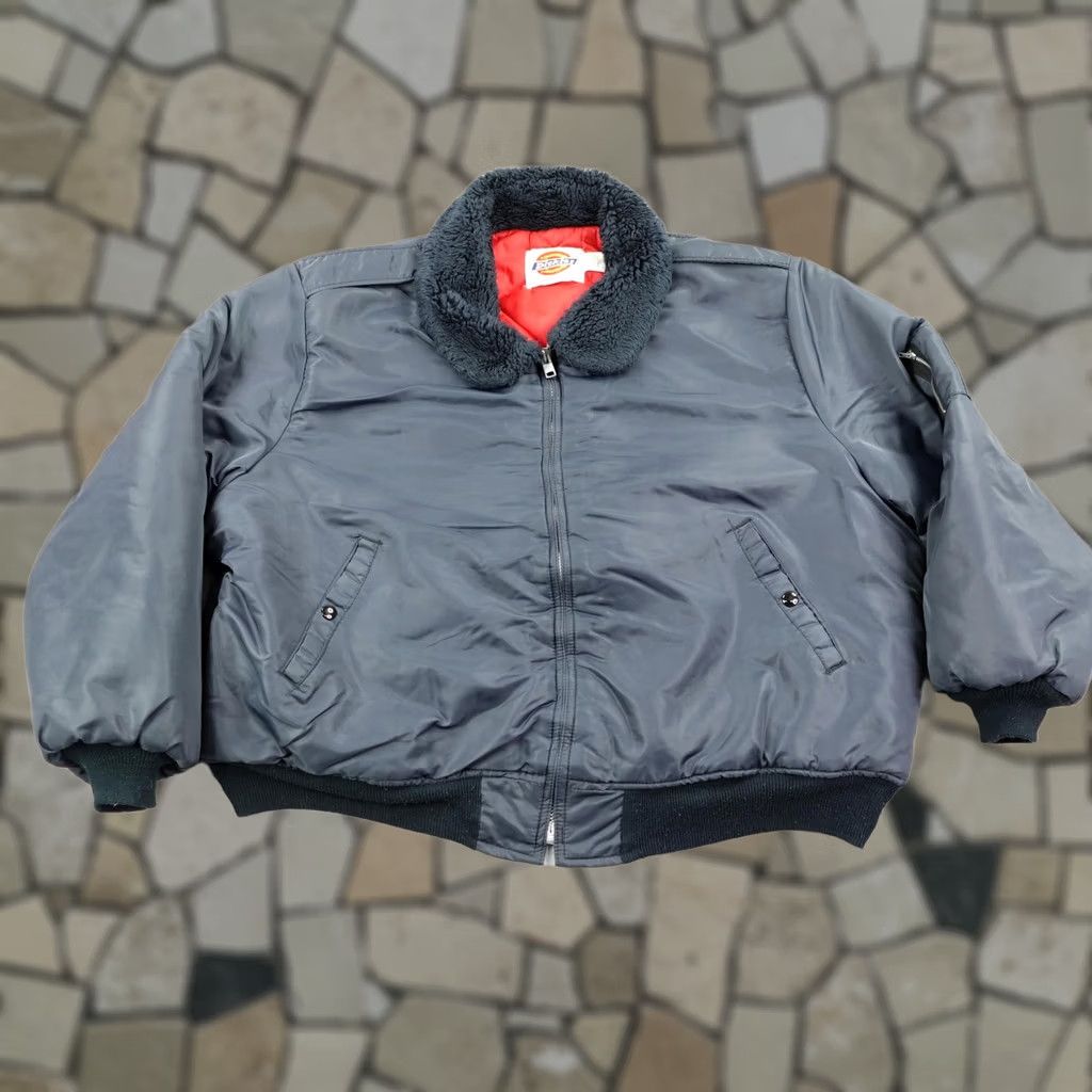 Dickies VINTAGE Dickies Jacket Mens 2XL Blue Sherpa Collar Insulated Bomber Coat USA Size US XXL / EU 58 / 5 - 1 Thumbnail