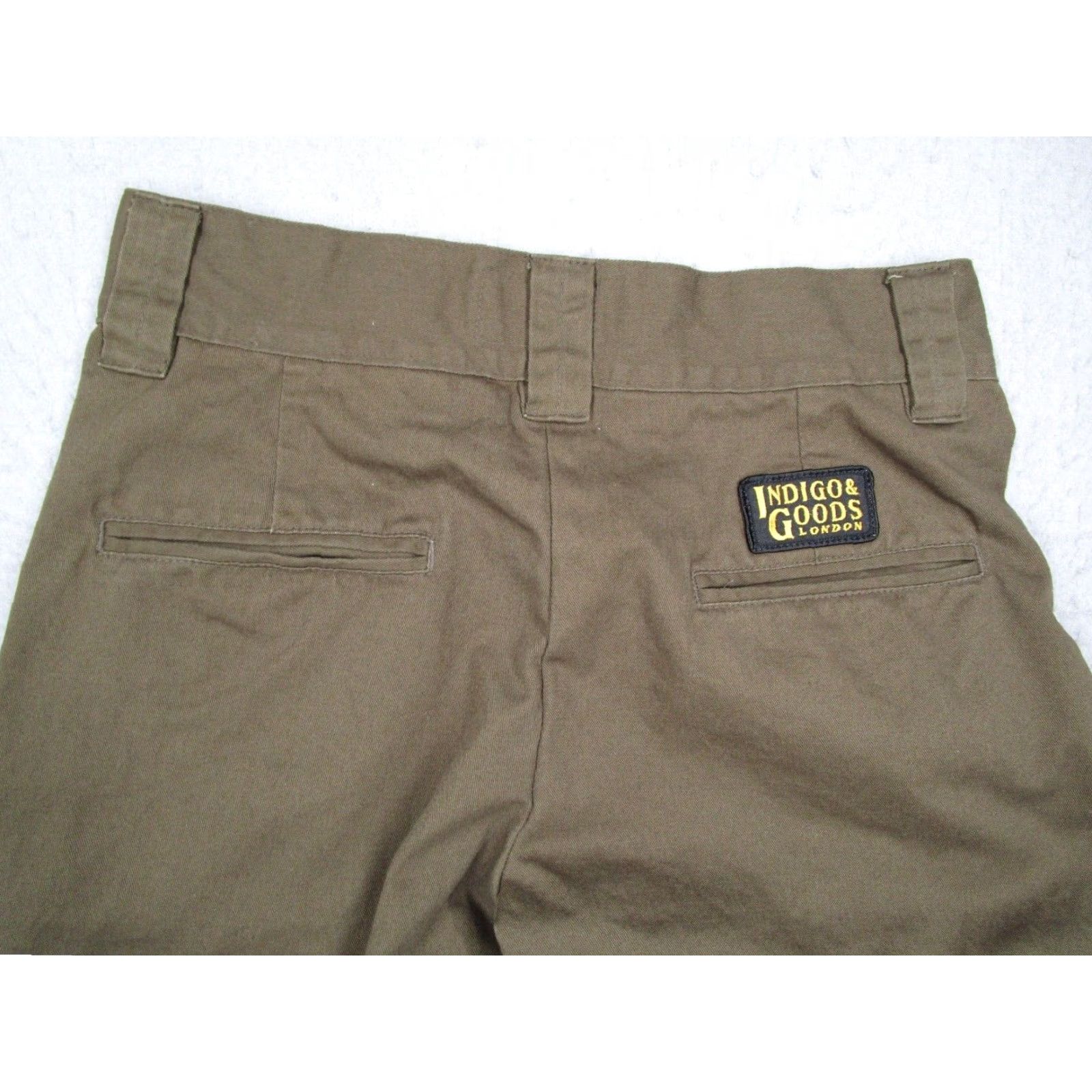Vintage Indigo & Goods Chinos Mens 30 Green Cotton Twill Workwear Pants Made in England Size US 30 / EU 46 - 7 Thumbnail