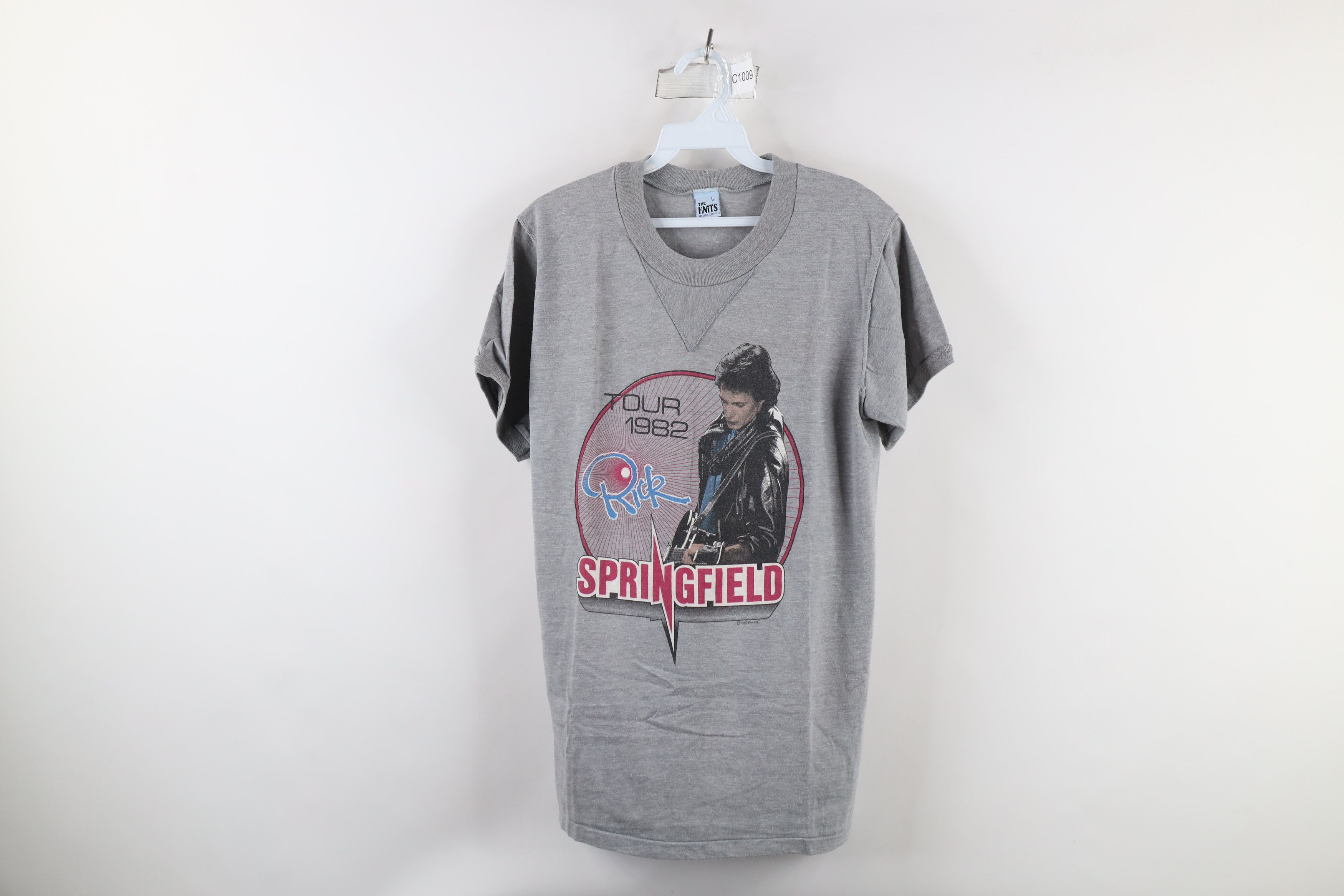 Vintage Vintage 80s Springfield Band Short Sleeve T-Shirt Gray USA Size US L / EU 52-54 / 3 - 1 Thumbnail