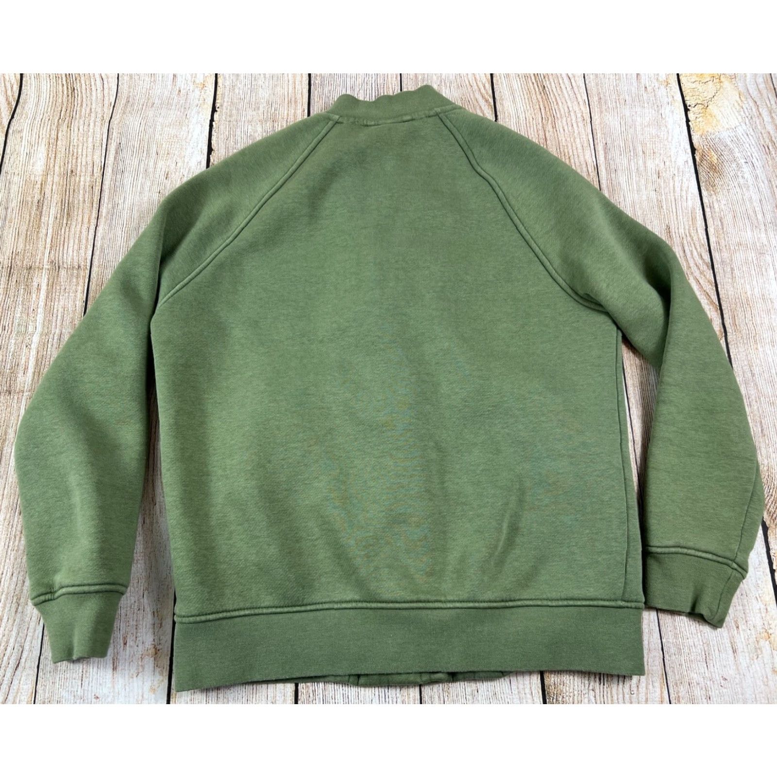 Nike Women Nike Rally Varsity Jacket Fleece Green Small Snap Button Long Sleeve Collared Not N/A Size S / US 4 / IT 40 - 2 Thumbnail