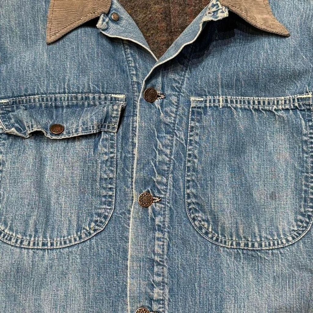 Other Vintage 60’s Blanket Lined Blue Denim Collared Chore Coat Size US L / EU 52-54 / 3 - 2 Thumbnail