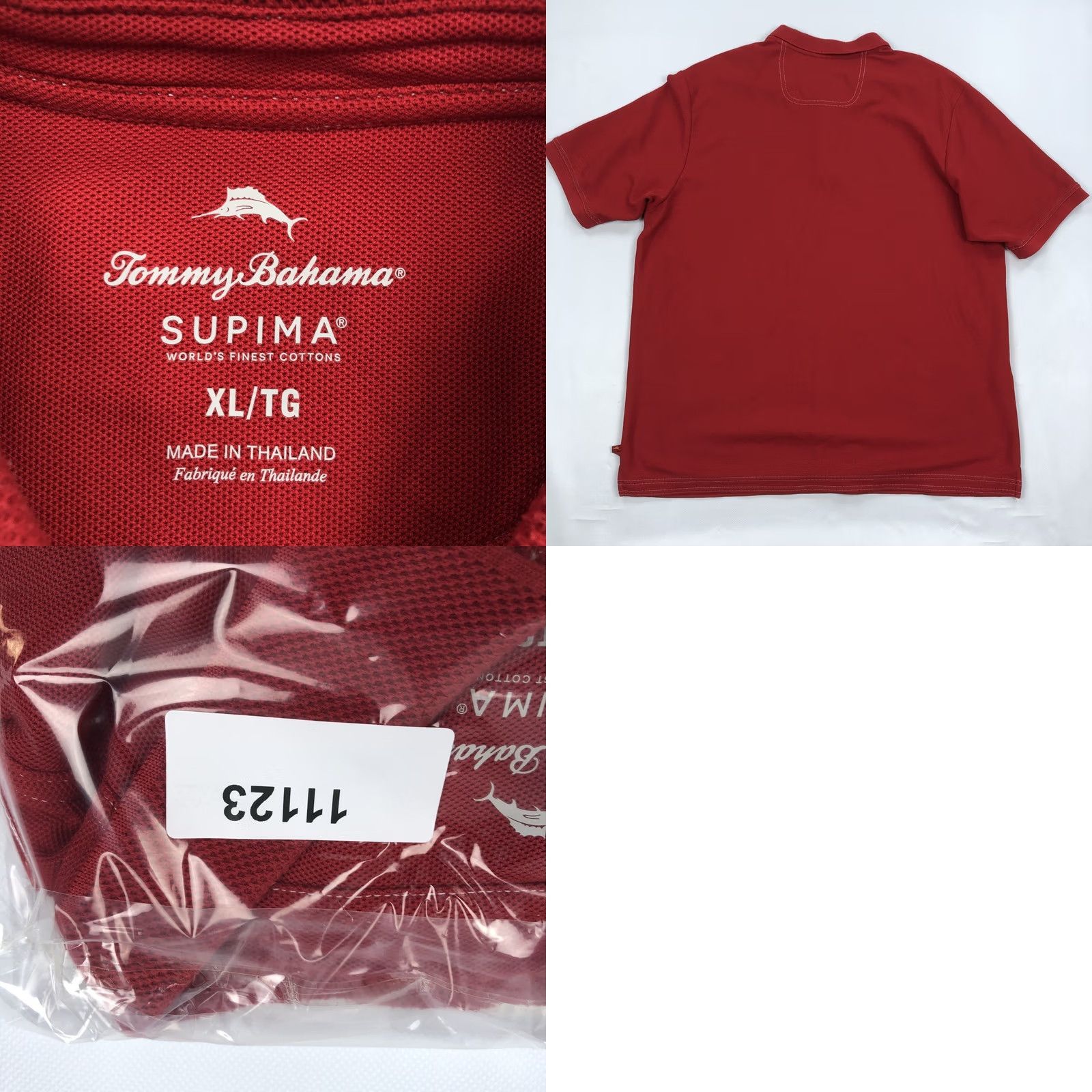 Tommy Bahama Tommy Bahama Polo Shirt Short Sleeve Red XL Men’s Supima Cotton Blend Marlin Embroidered Logo Button Closure Navy Size US XL / EU 56 / 4 - 8 Thumbnail