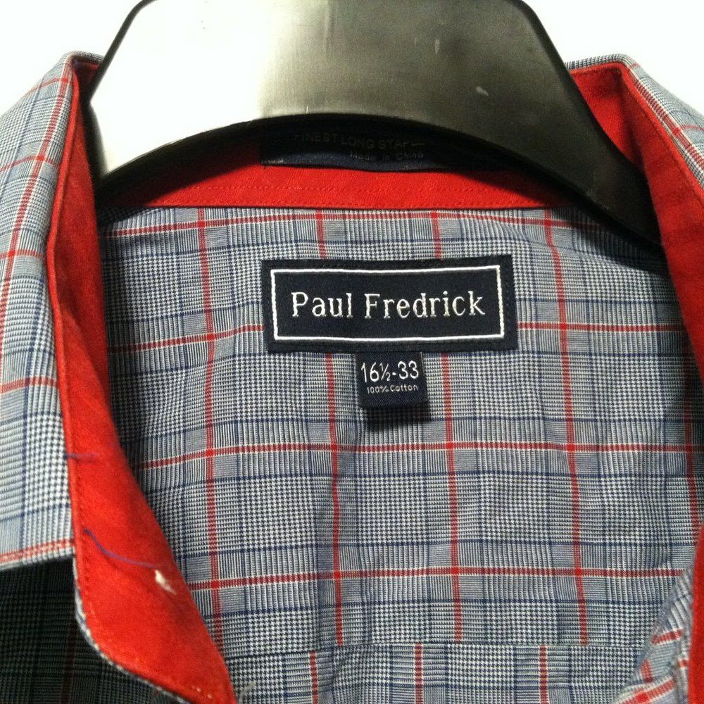 Paul Fredrick PAUL FREDRICK MEN'S BLUE 100%COTTON DRESS SHIRT 16.5/33 Size US L / EU 52-54 / 3 - 5 Thumbnail