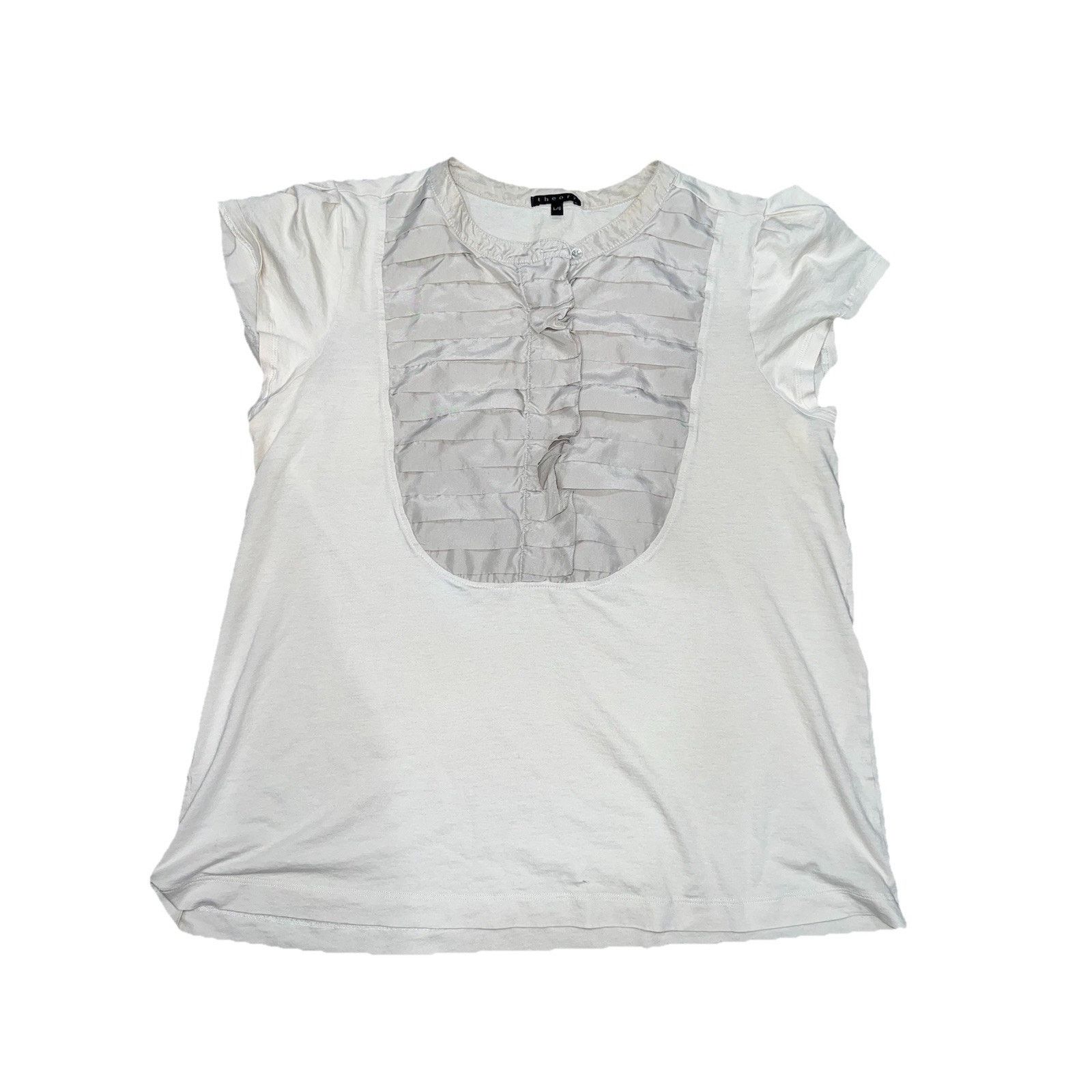 Theory Theory Women's Beige Sleeveles Silk & Tank Top Large A003176 Size L / US 10 / IT 46 - 1 Thumbnail