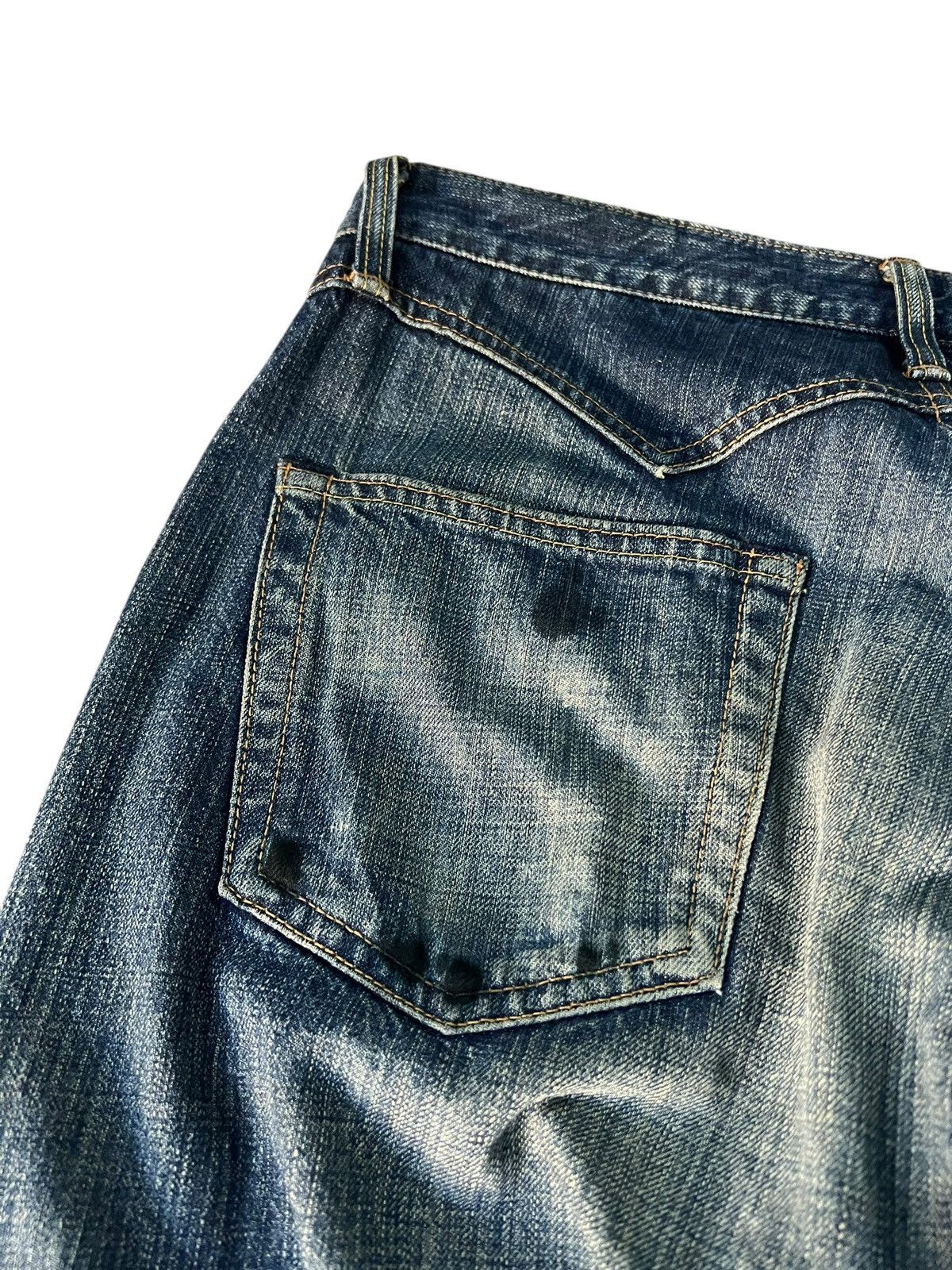 Edwin × If Six Was Nine × Le Grande Bleu (L.G.B.) 💥BAGGY💥VINTAGE EDWIN 503S DISTRESS MUD WASH JEANS Size US 31 - 11 Thumbnail