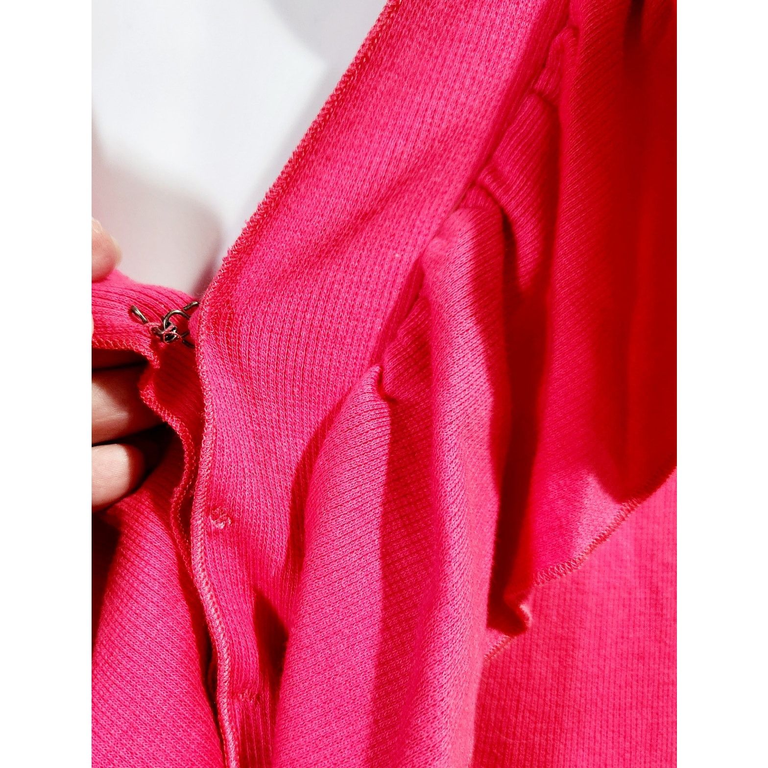 Other Rafaella Pink Fuchsia Ruffled Hook & Eye Cardigan 1X Plus Size XXL / US 16-18 / IT 52-54 - 2 Thumbnail