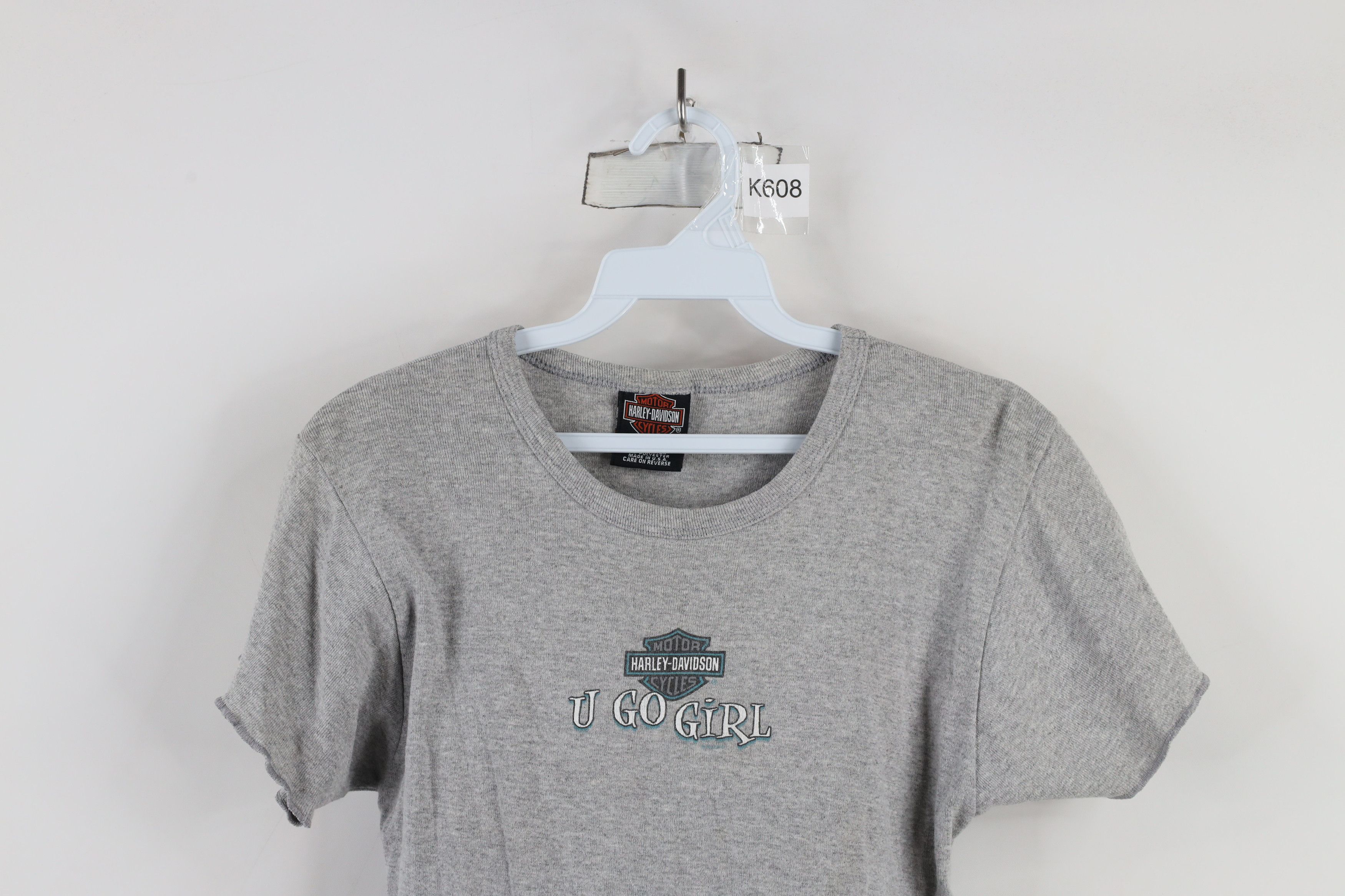 Harley Davidson × Vintage Vintage Y2K 2002 Harley Davidson Ribbed Knit T-Shirt USA Size M / US 6-8 / IT 42-44 - 2 Thumbnail