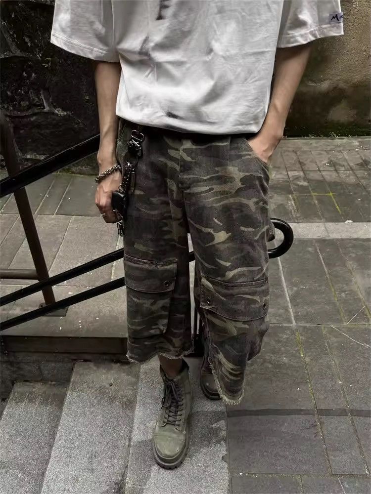 Japanese Brand Camo Cargo Baggy Shorts Pant Size US 29 - 3 Thumbnail