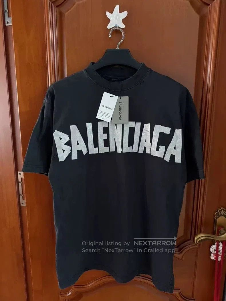 Balenciaga Balenciaga Silver Tape Short Sleeve T. Size US XS / EU 42 / 0 - 1 Thumbnail