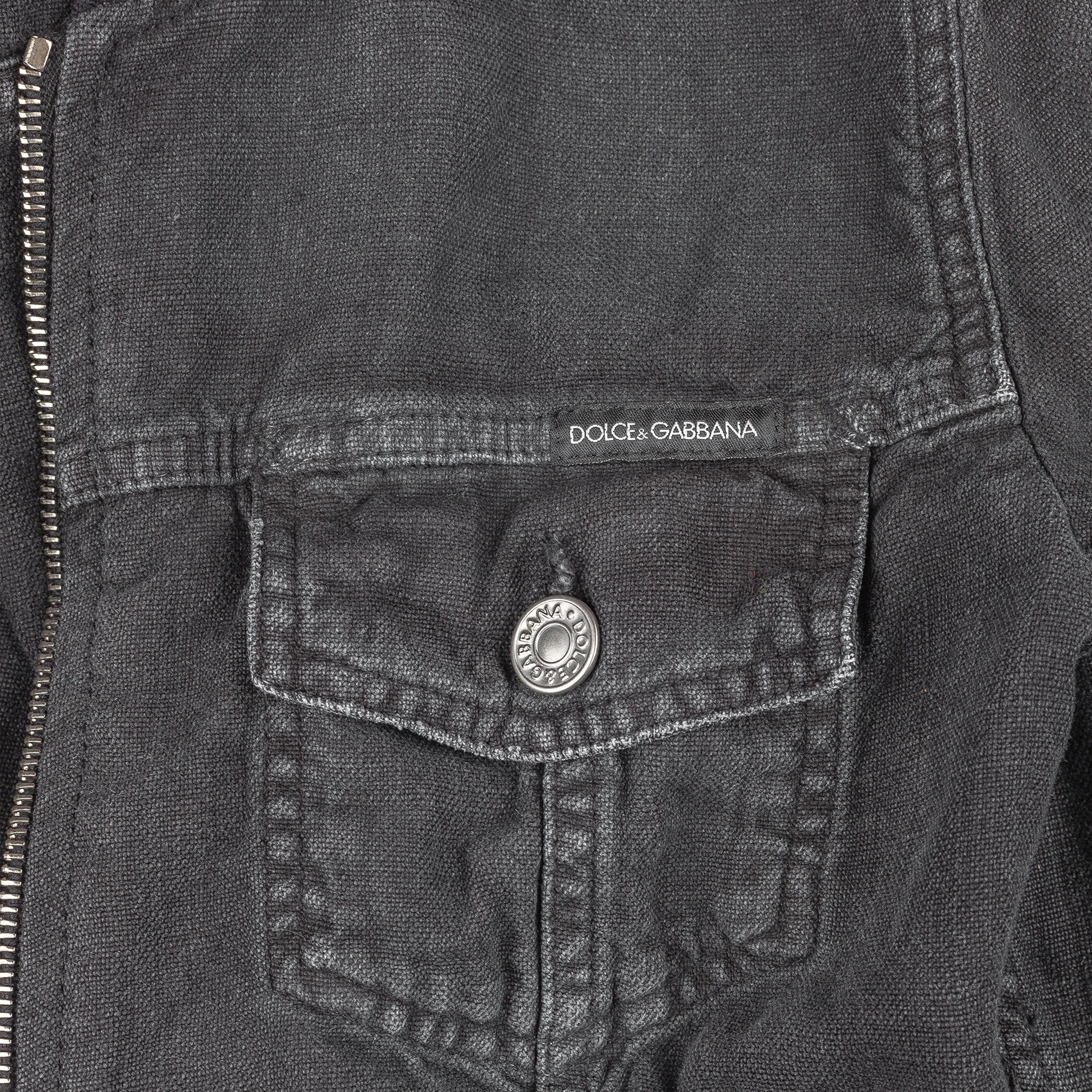 Dolce & Gabbana Dolce & Gabbana Vintage Black Denim Bomber Jacket (S) Size S / US 4 / IT 40 - 3 Thumbnail