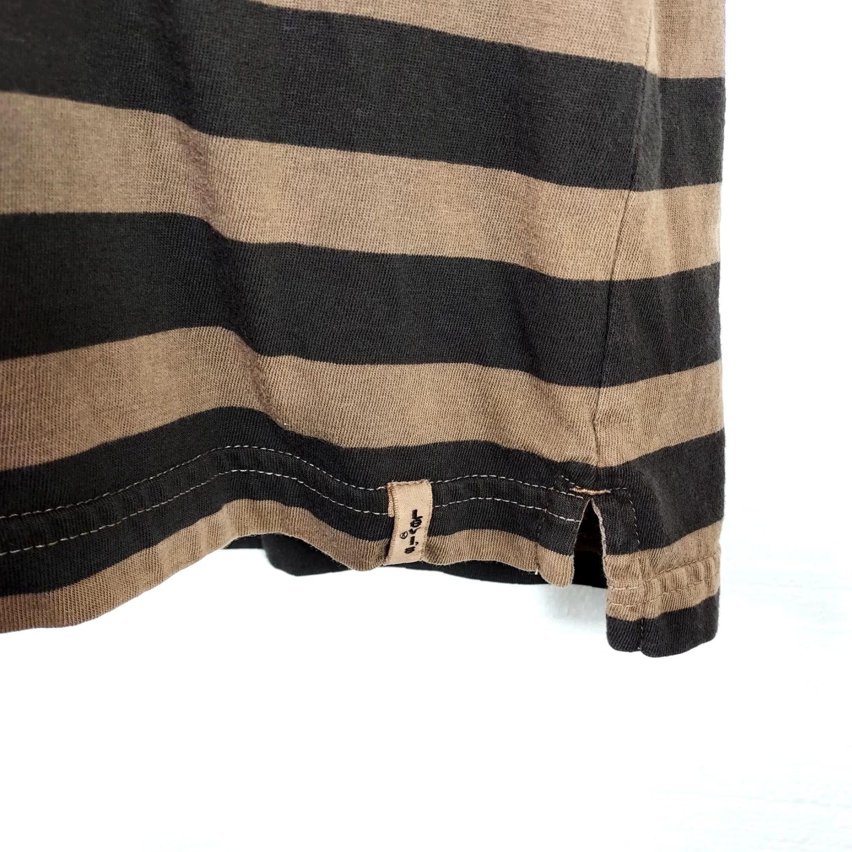 Levi's Levi's Polo Shirt Mens XL Brown Striped Short Sleeve Logo Collared Golf Shirt Size US XL / EU 56 / 4 - 4 Thumbnail