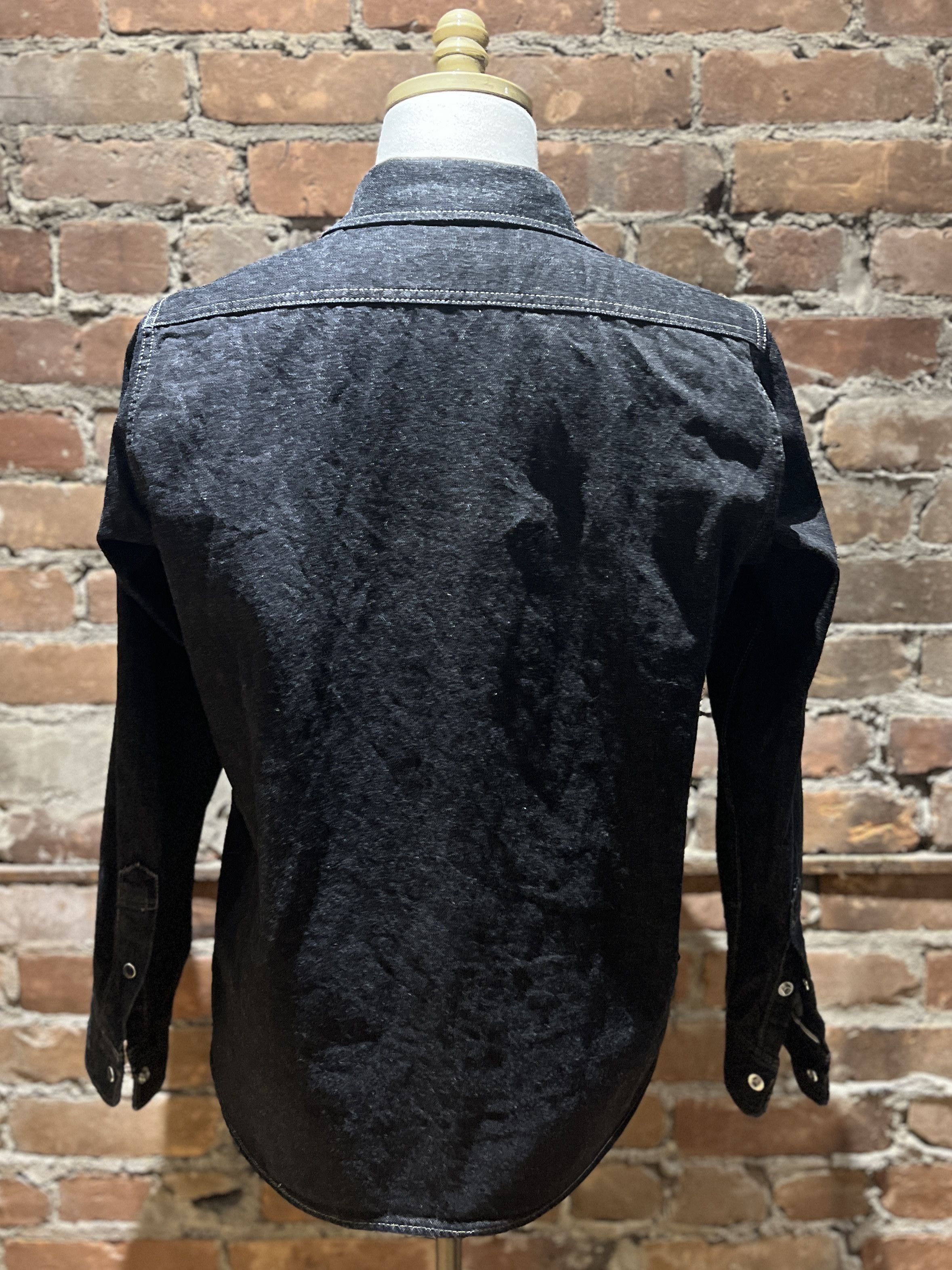 Iron Heart Iron Heart IHSH-326 12oz Selvedge Denim Work Shirt – Black Size US L / EU 52-54 / 3 - 3 Thumbnail