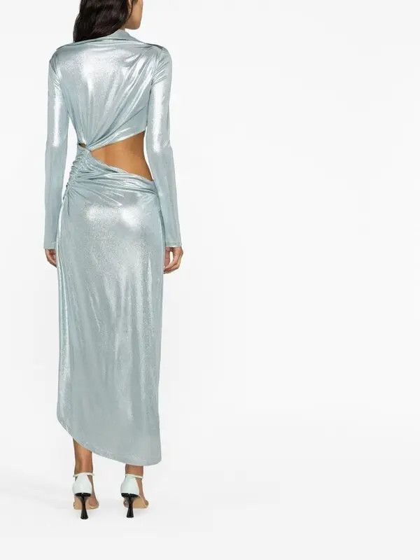 Off-White o1y1125 Midi Dress in Sky Blue Size S / US 4 / IT 40 - 4 Thumbnail