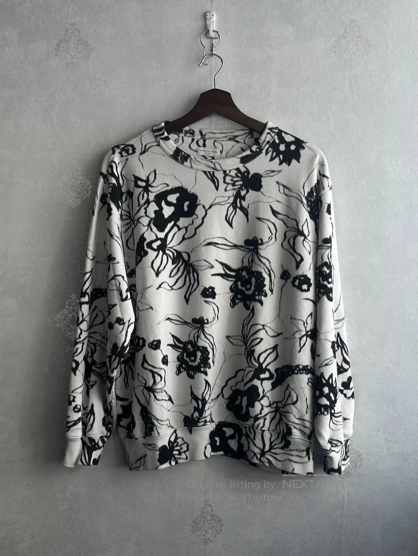 Dries Van Noten dries van noten Ink-wash floral hoodie| Size US S / EU 44-46 / 1 - 1 Thumbnail