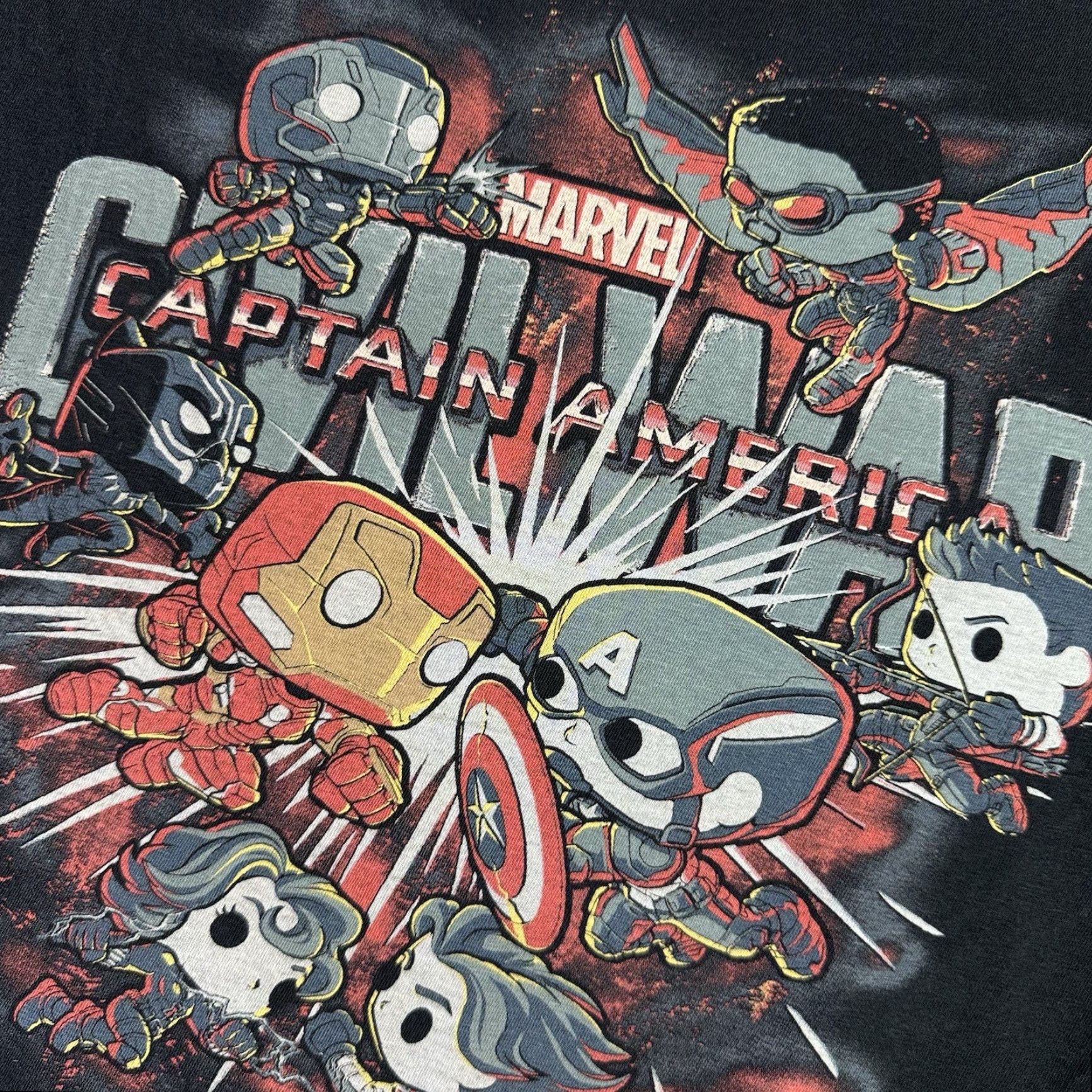 Vintage Marvel Captain America Shirt Mens Large Black Funko Pop Civil War Rare Size US L / EU 52-54 / 3 - 3 Thumbnail