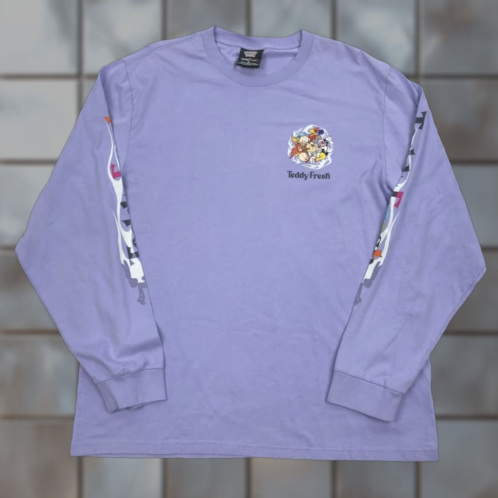 Teddy Fresh Teddy Fresh x Looney Tunes All Star Crewneck Long Sleeve T-Shirt Purple Men's XL Size US XL / EU 56 / 4 - 1 Thumbnail