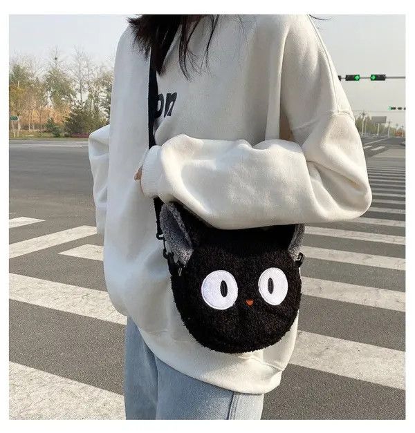 Japanese Brand Hirasawa x Rei Black cartoon plush shoulder bag Size ONE SIZE - 4 Thumbnail