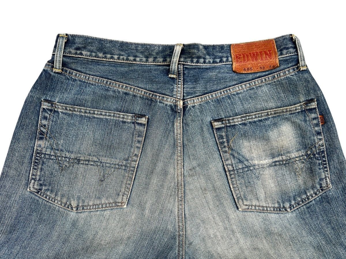 Edwin Vintage Edwin 505 Selvedge Distressed Denim Jeans 35x31 Size US 35 - 8 Thumbnail