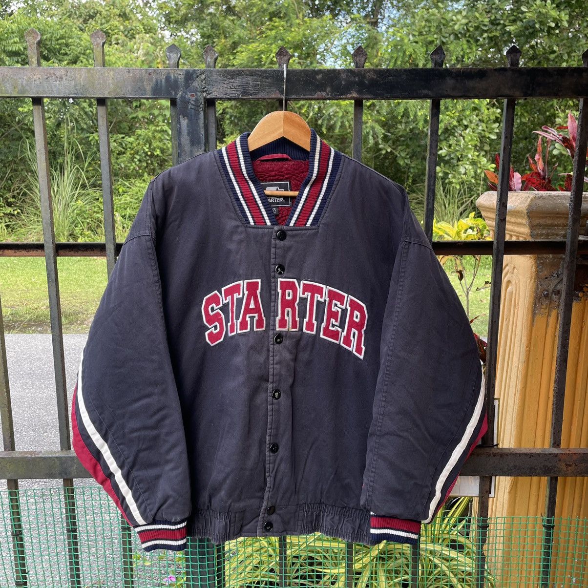 Starter 🔥Vintage Starter Big Spellout Sherpa Inside Bomber Jacket Size US XL / EU 56 / 4 - 1 Thumbnail