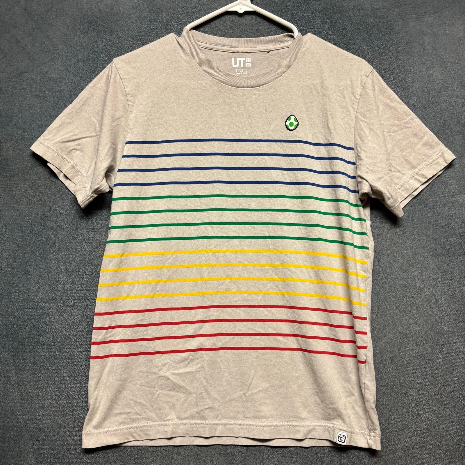 Uniqlo Uniqlo UT Nintendo Yoshi Egg Stripe Tee XS Gray 8-Bit Gamer Size US XS / EU 42 / 0 - 2 Thumbnail