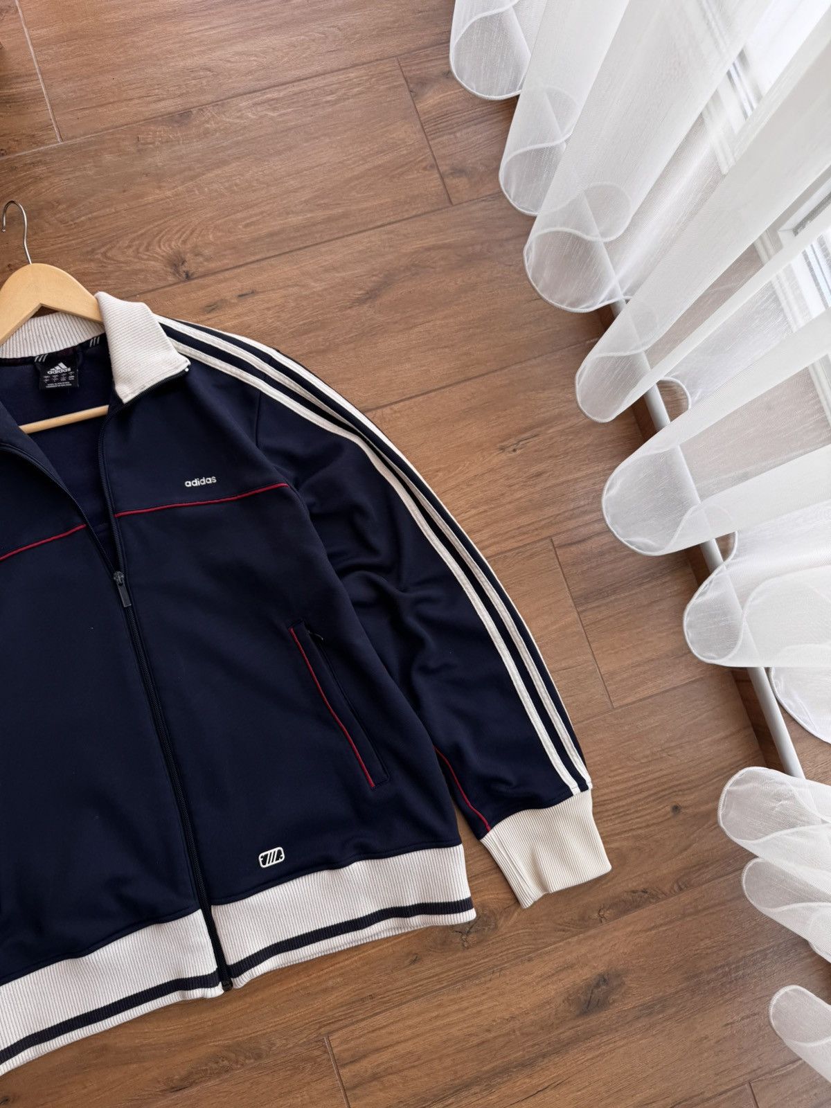Adidas × Vintage Vintage Adidas Three Stripes Streetwear Japanese Zip Hoodie Size US L / EU 52-54 / 3 - 7 Thumbnail