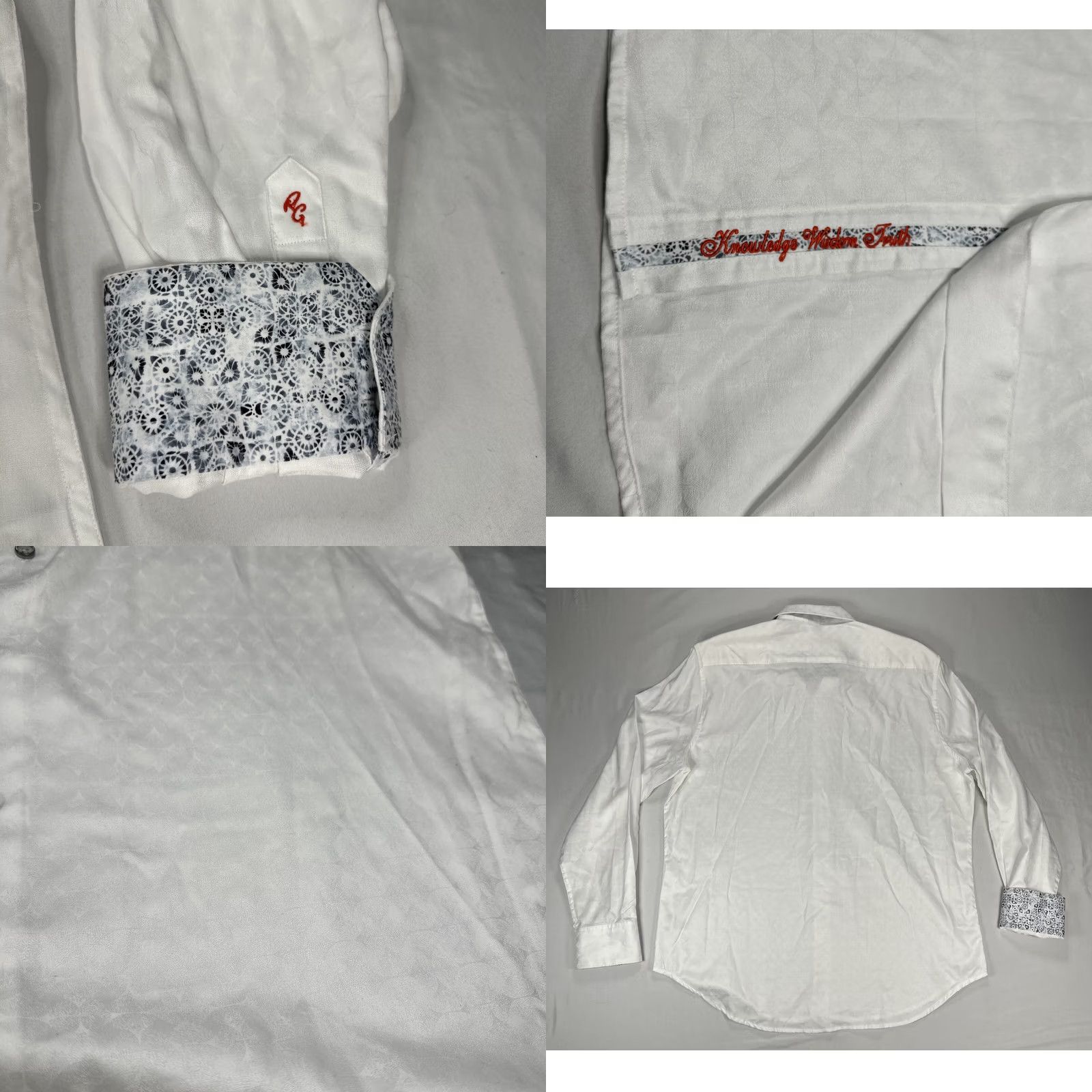 Robert Graham Robert Graham Button-Up Shirt XL White Classic Fit Mens Knowledge Wisdom Truth Size US XL / EU 56 / 4 - 8 Thumbnail