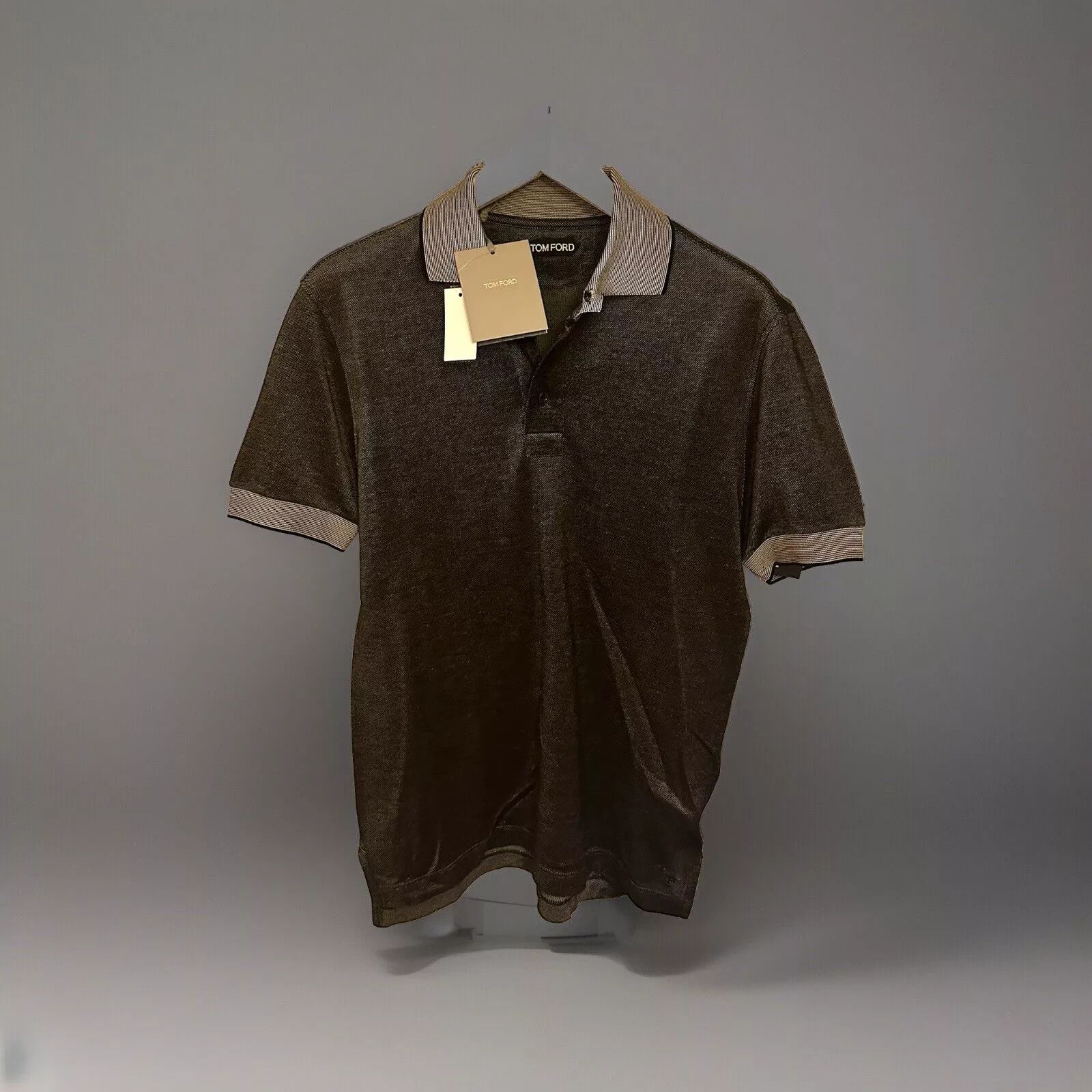 Tom Ford o1ebxxf0225 Polo Shirt in Silver/Black Size US M / EU 48-50 / 2 - 1 Thumbnail